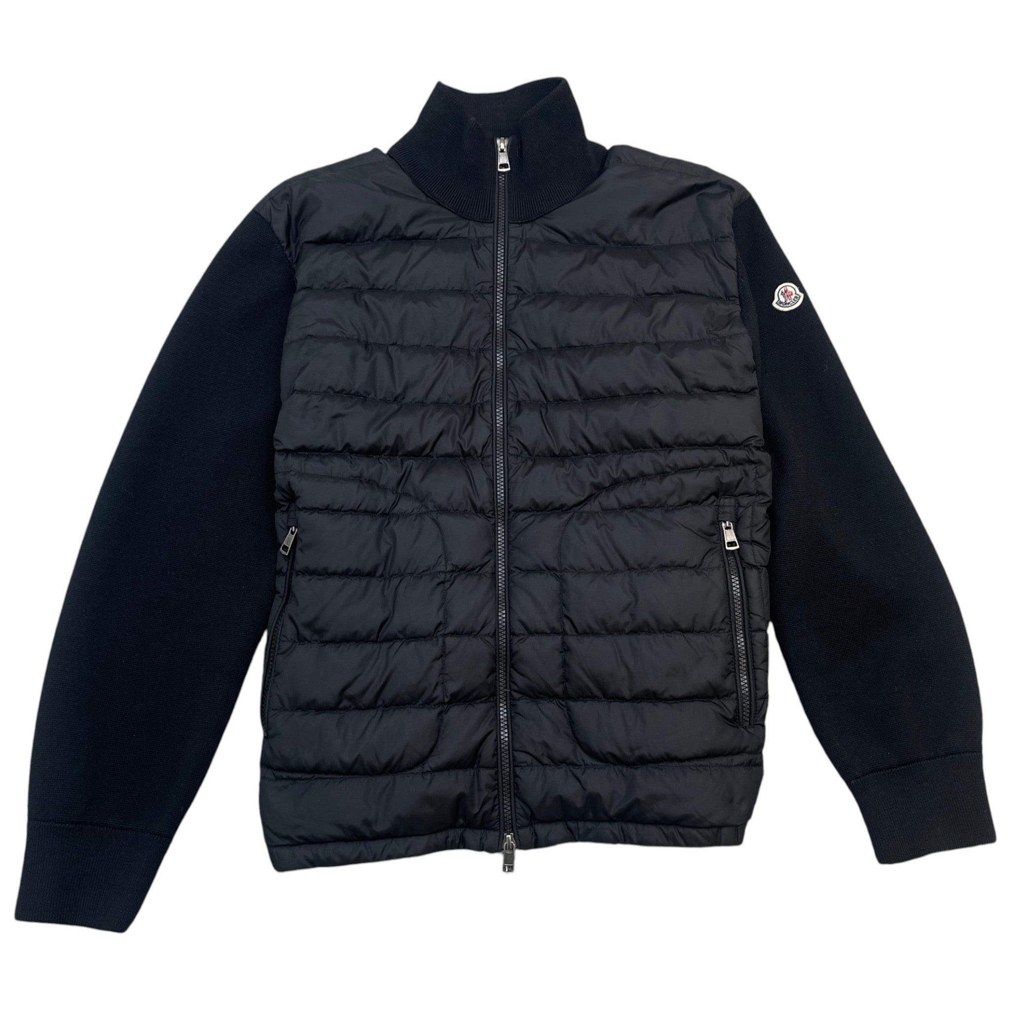 Men's Cardigan Tricot Down Jacket Black Size XXL