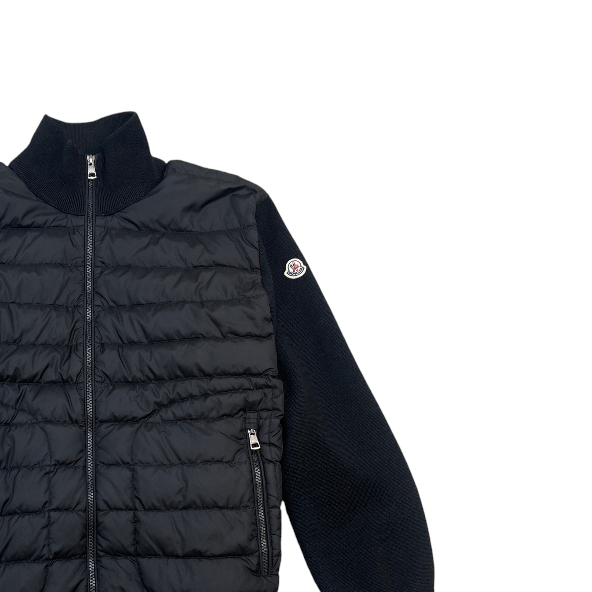Men's Cardigan Tricot Down Jacket Black Size XXL