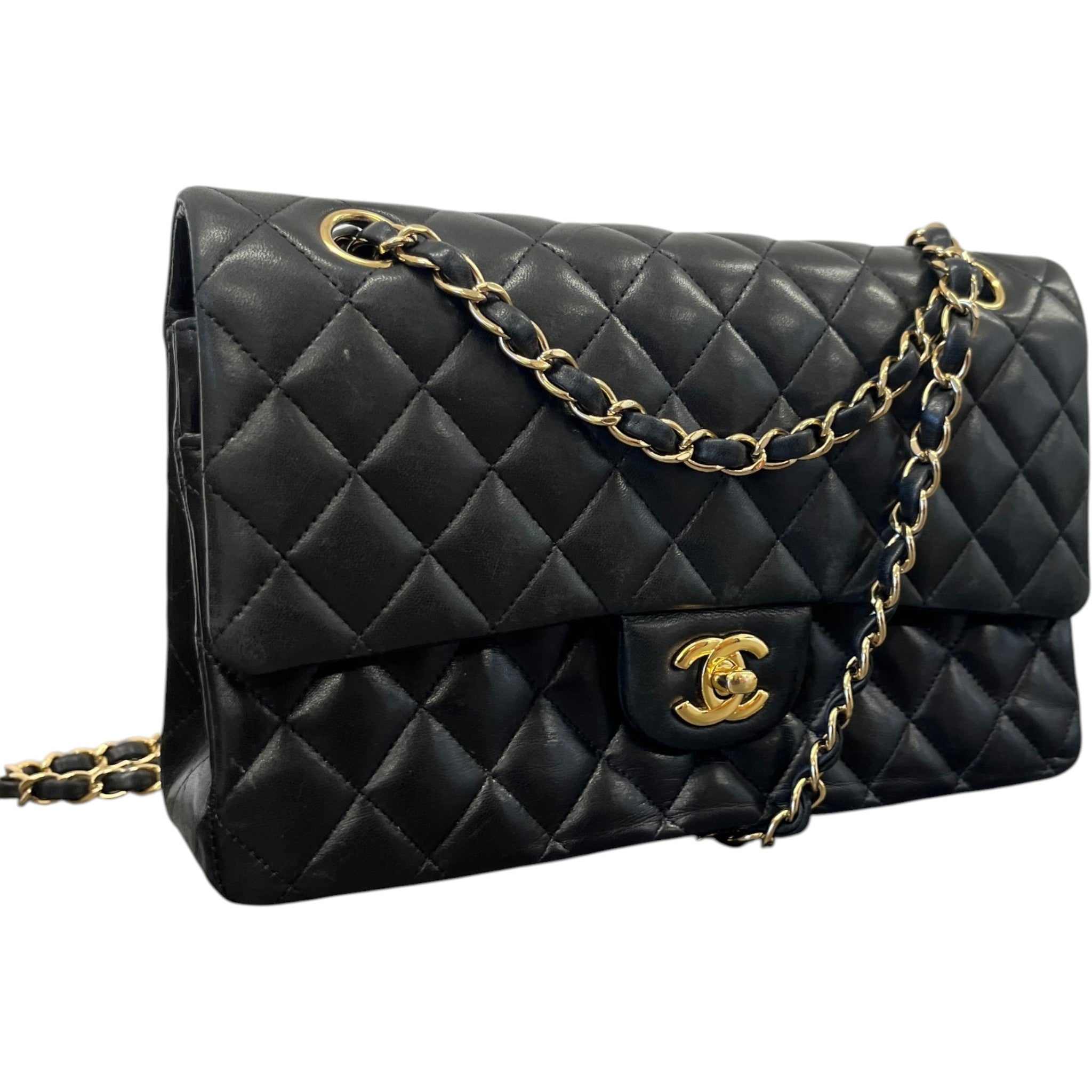Women's Medium Classic Double Flap Bag Black
