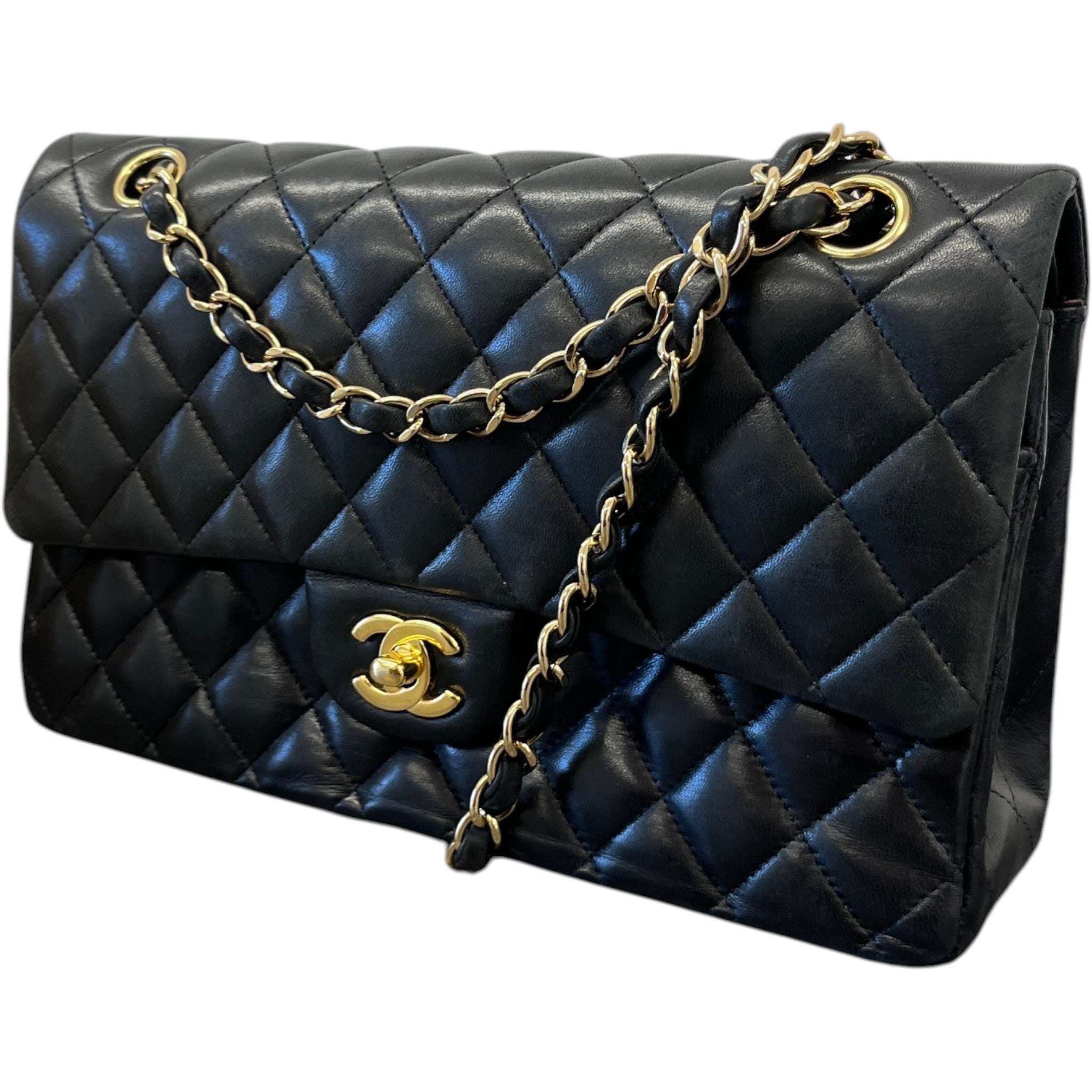 Women's Medium Classic Double Flap Bag Black