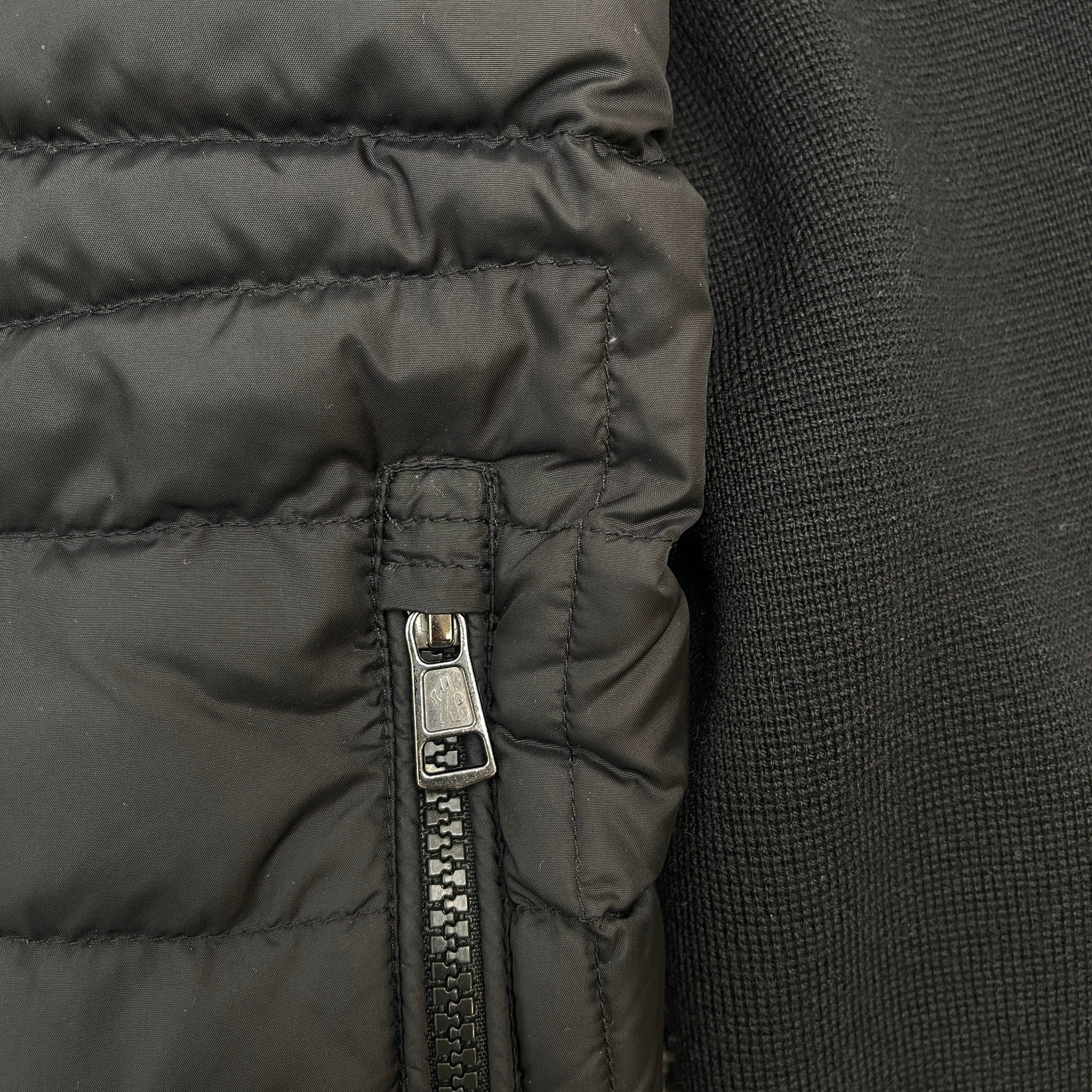 Men's Cardigan Tricot Down Jacket Black Size XXL