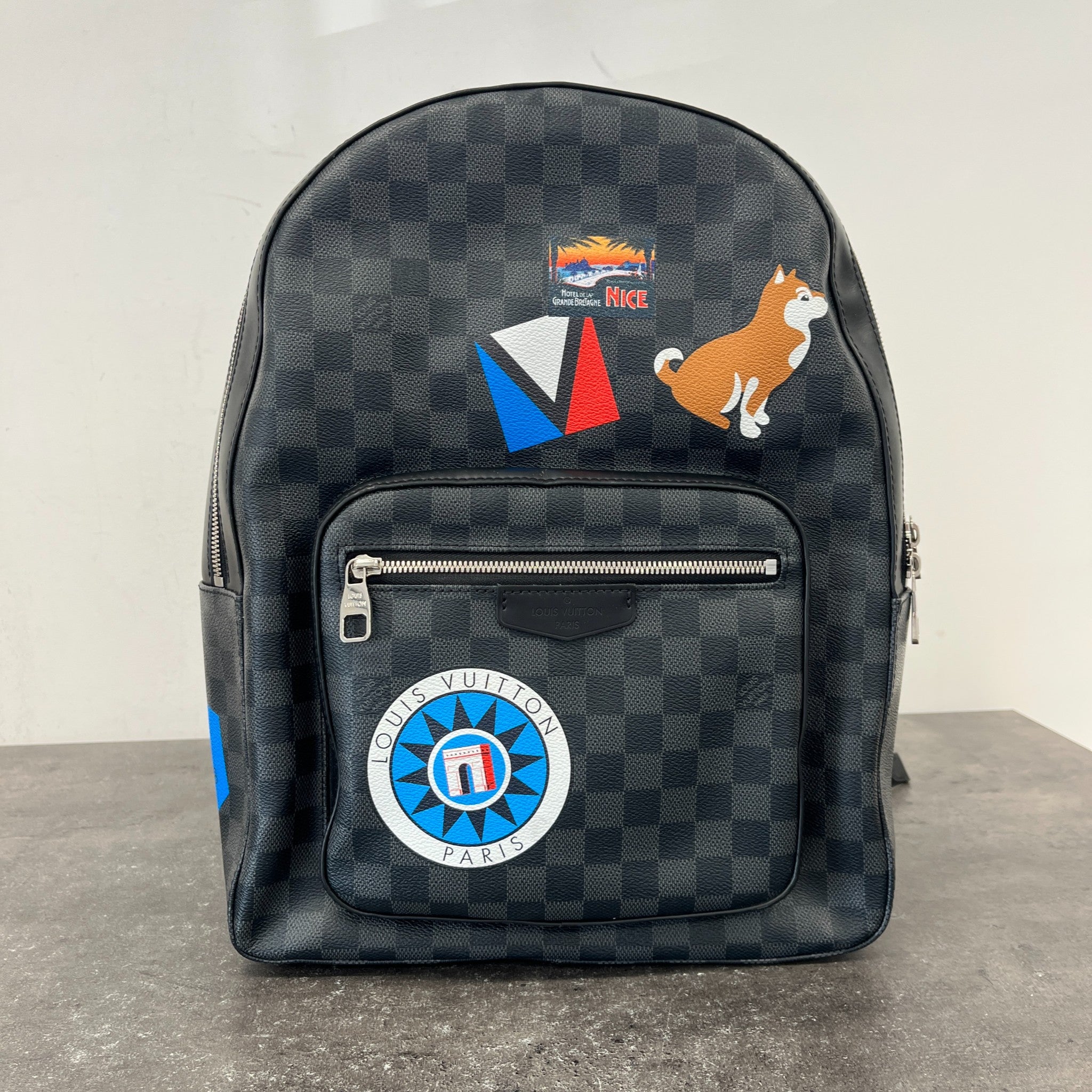 Men's Damier Graphite Josh Sticker Backpack Black