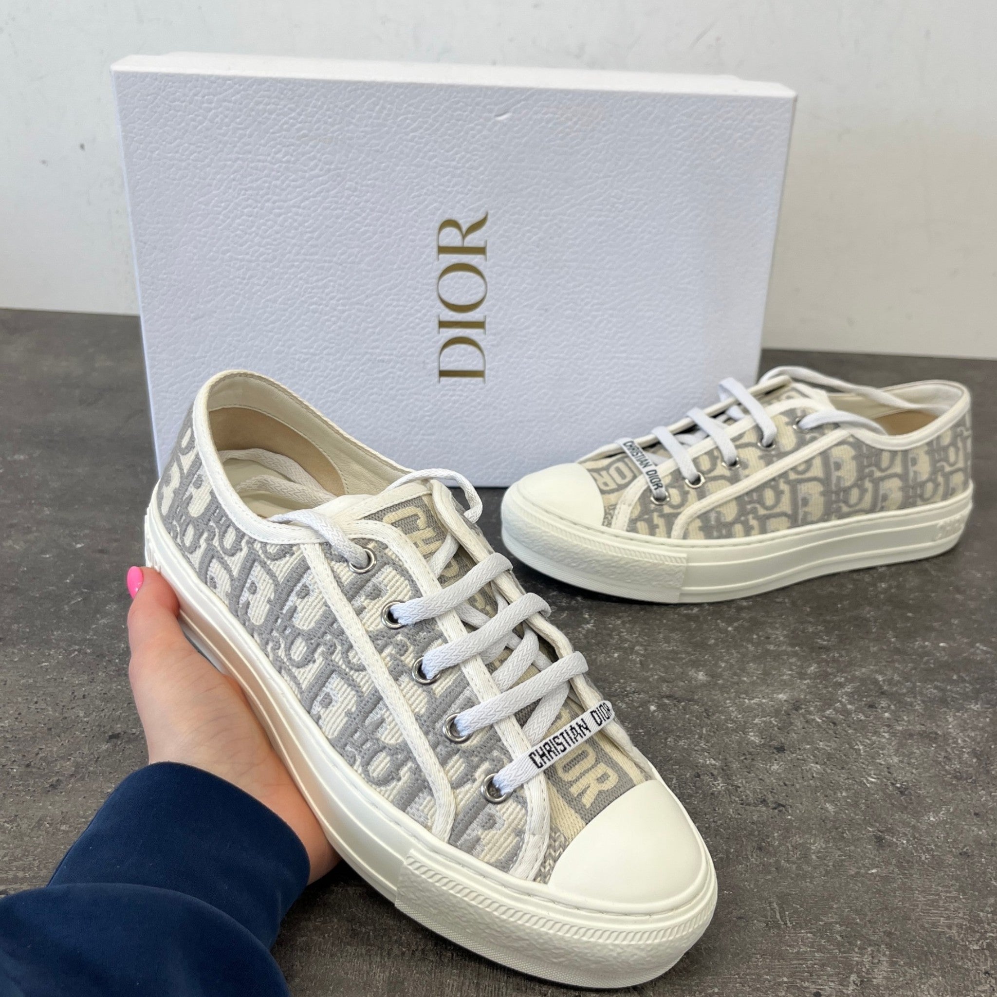 Women's Walk'N'Dior Low Trainers Grey Size EU 37 / UK 4