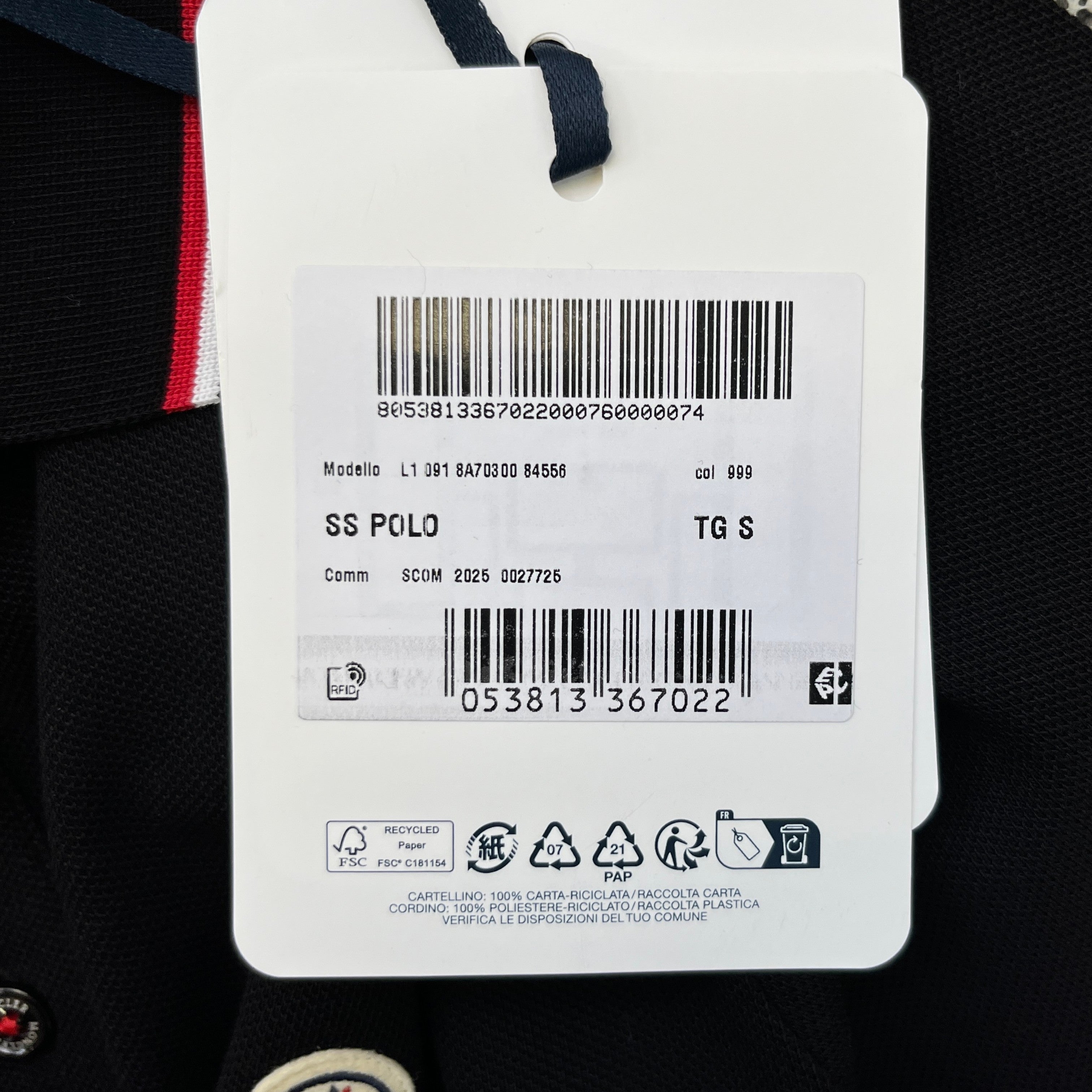 Men's Ss Polo Shirt Black Size S