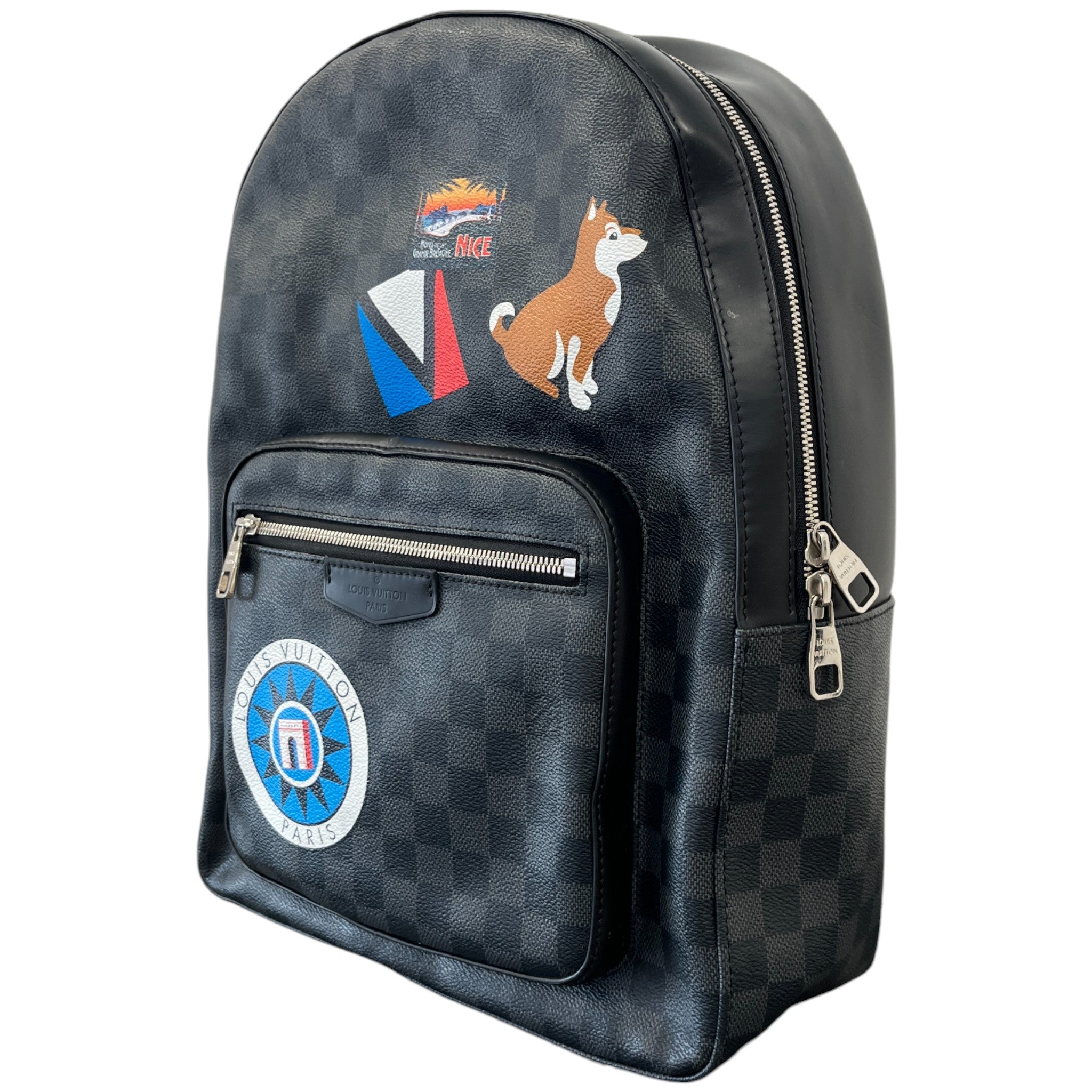 Men's Damier Graphite Josh Sticker Backpack Black