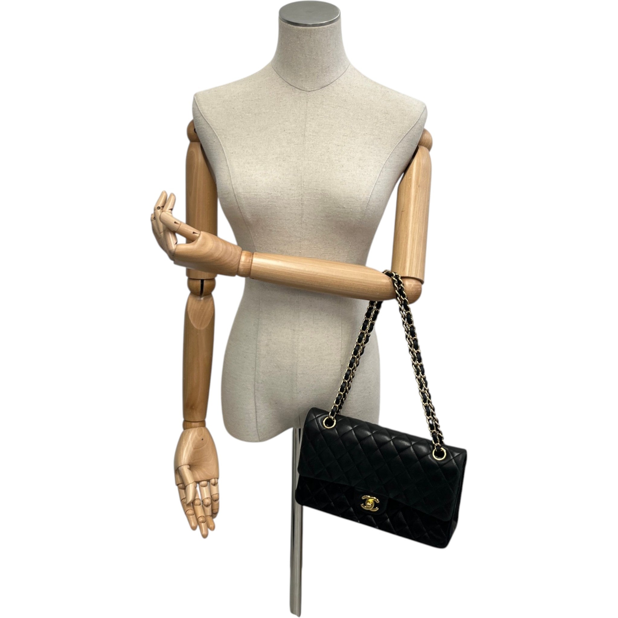 Women's Medium Classic Double Flap Bag Black
