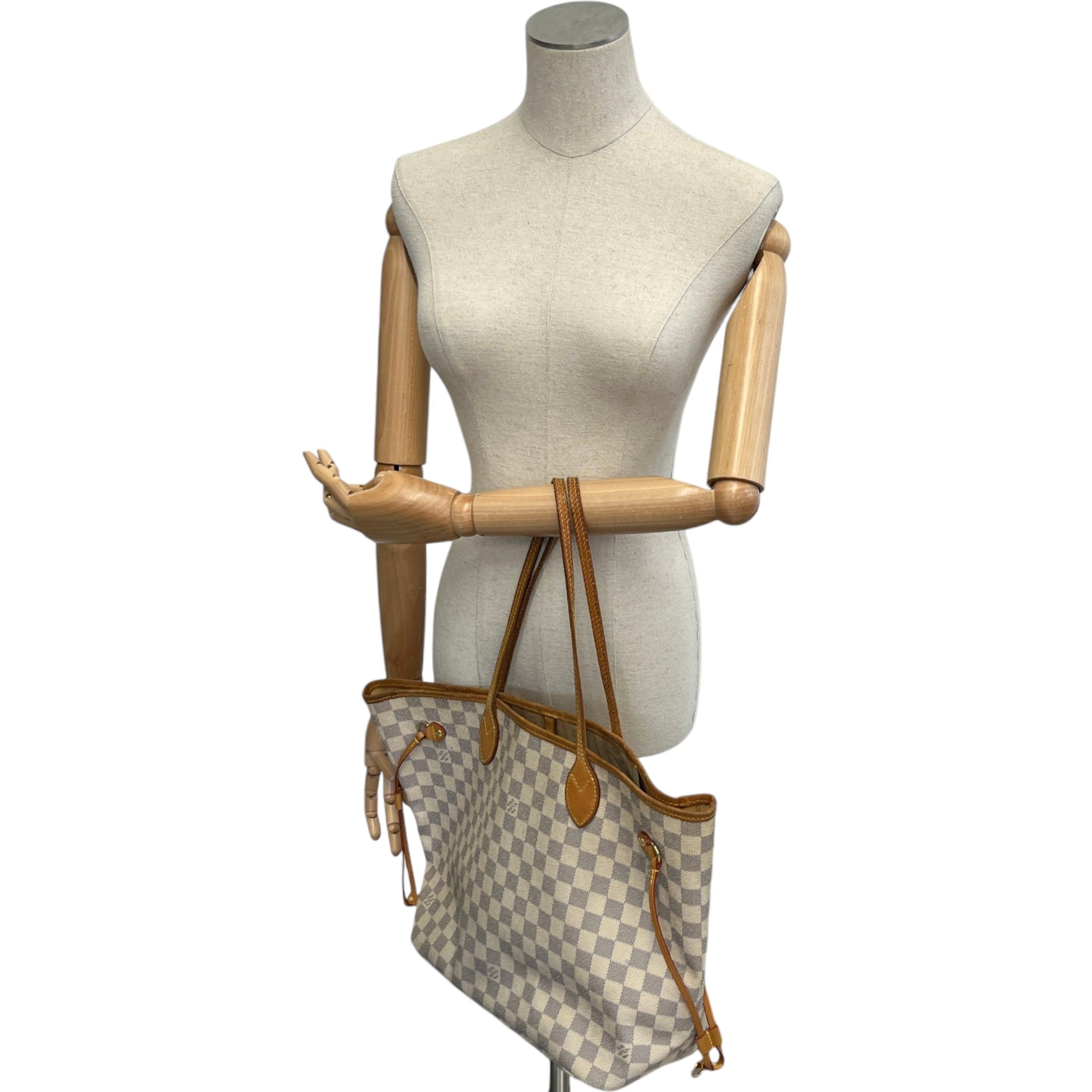 Women's Damier Azur Neverfull Mm Tote Bag White