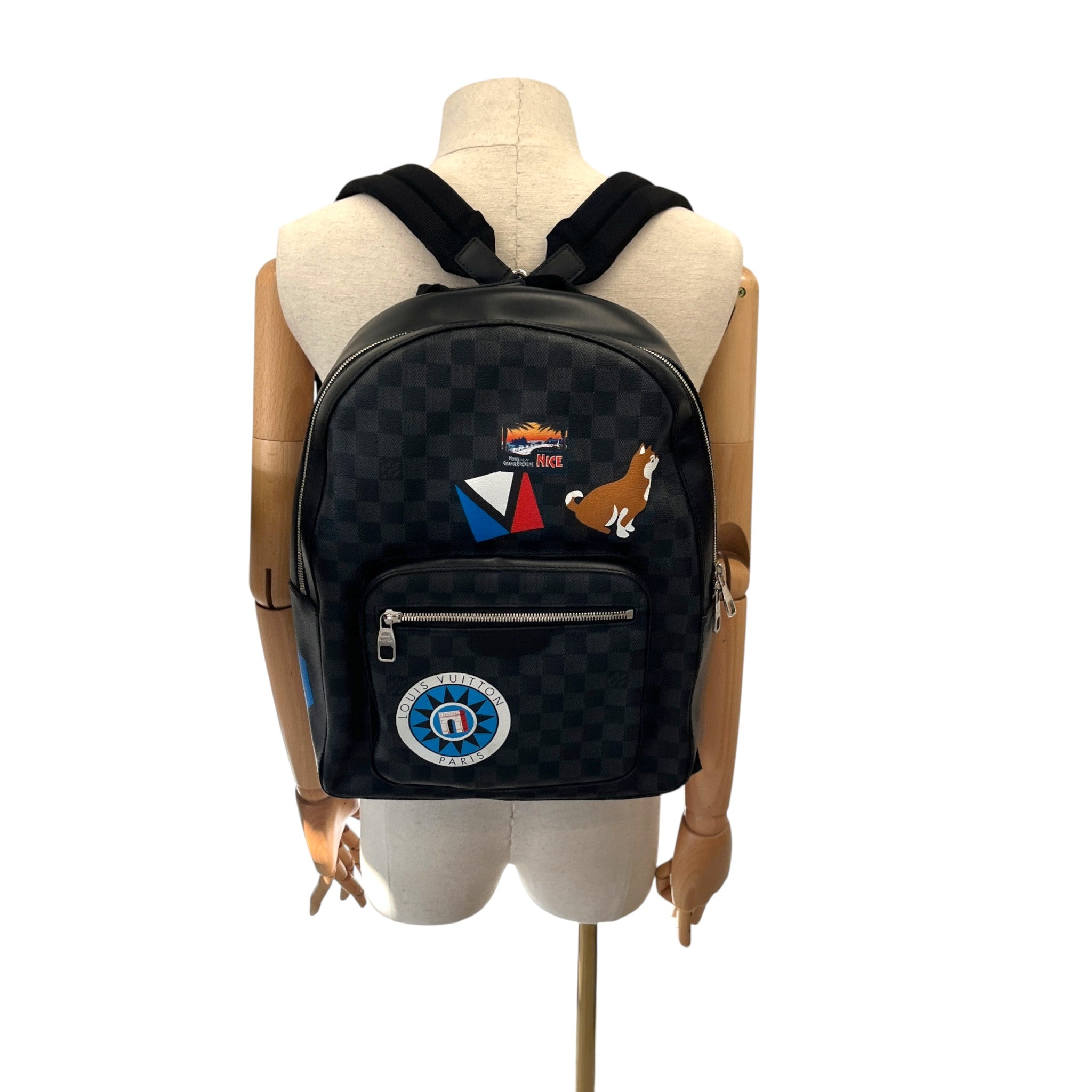 Men's Damier Graphite Josh Sticker Backpack Black