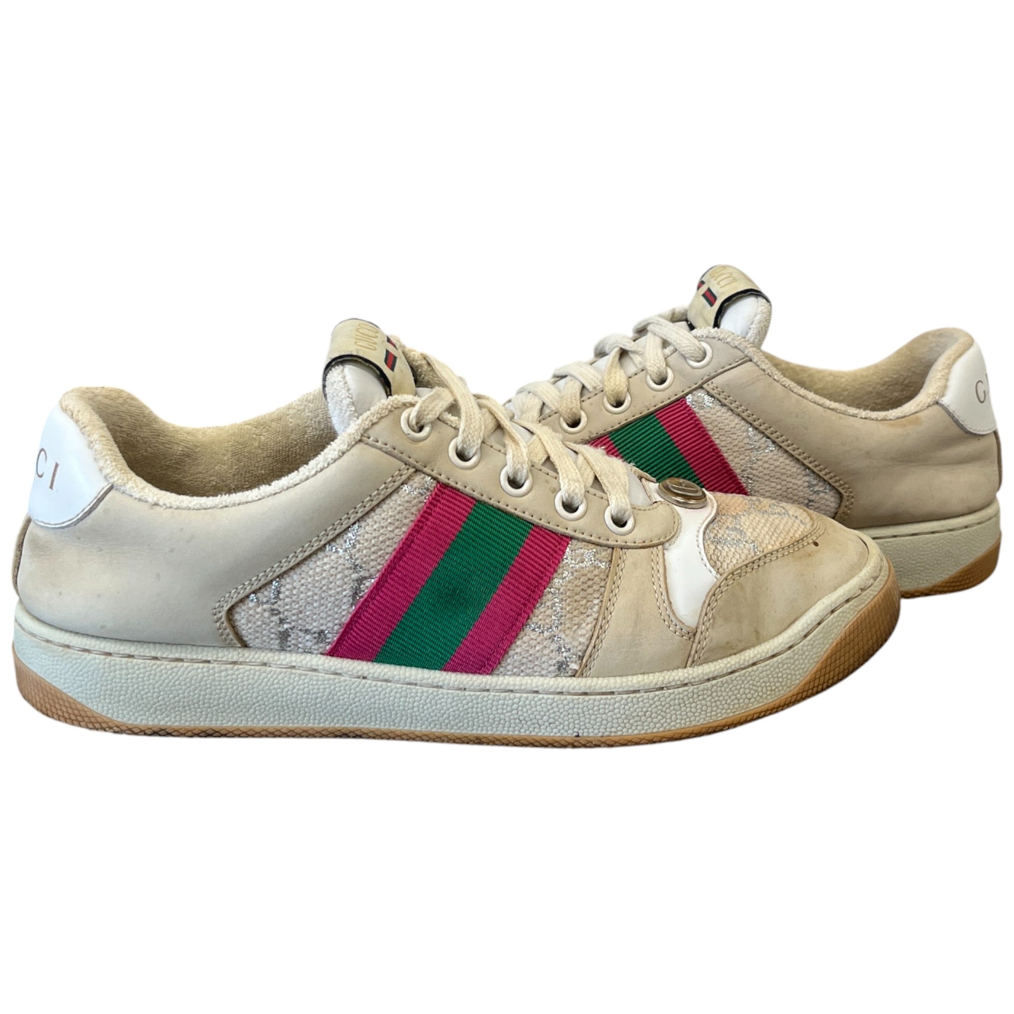 Women's Screener Distressed Low Trainers Beige Size EU 36.5 / UK 3.5