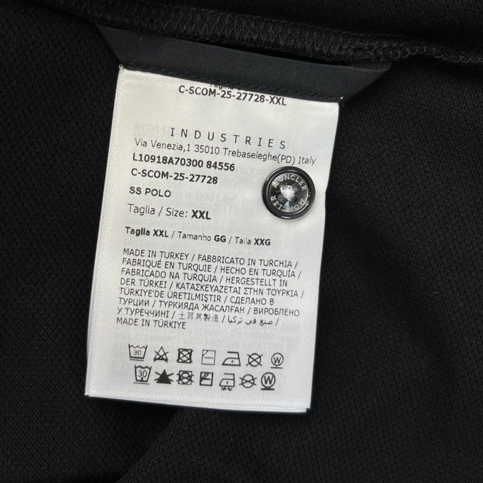 Men's Ss Maglia Polo Shirt Black Size XXL