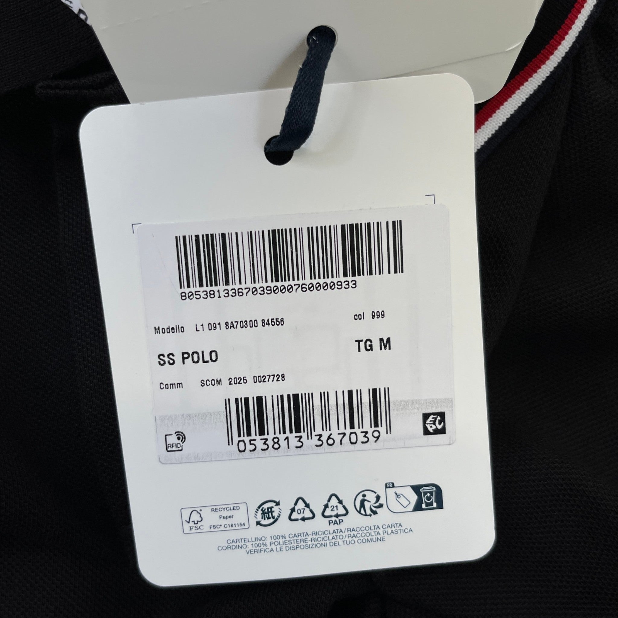 Men's Ss Polo Shirt Black Size M