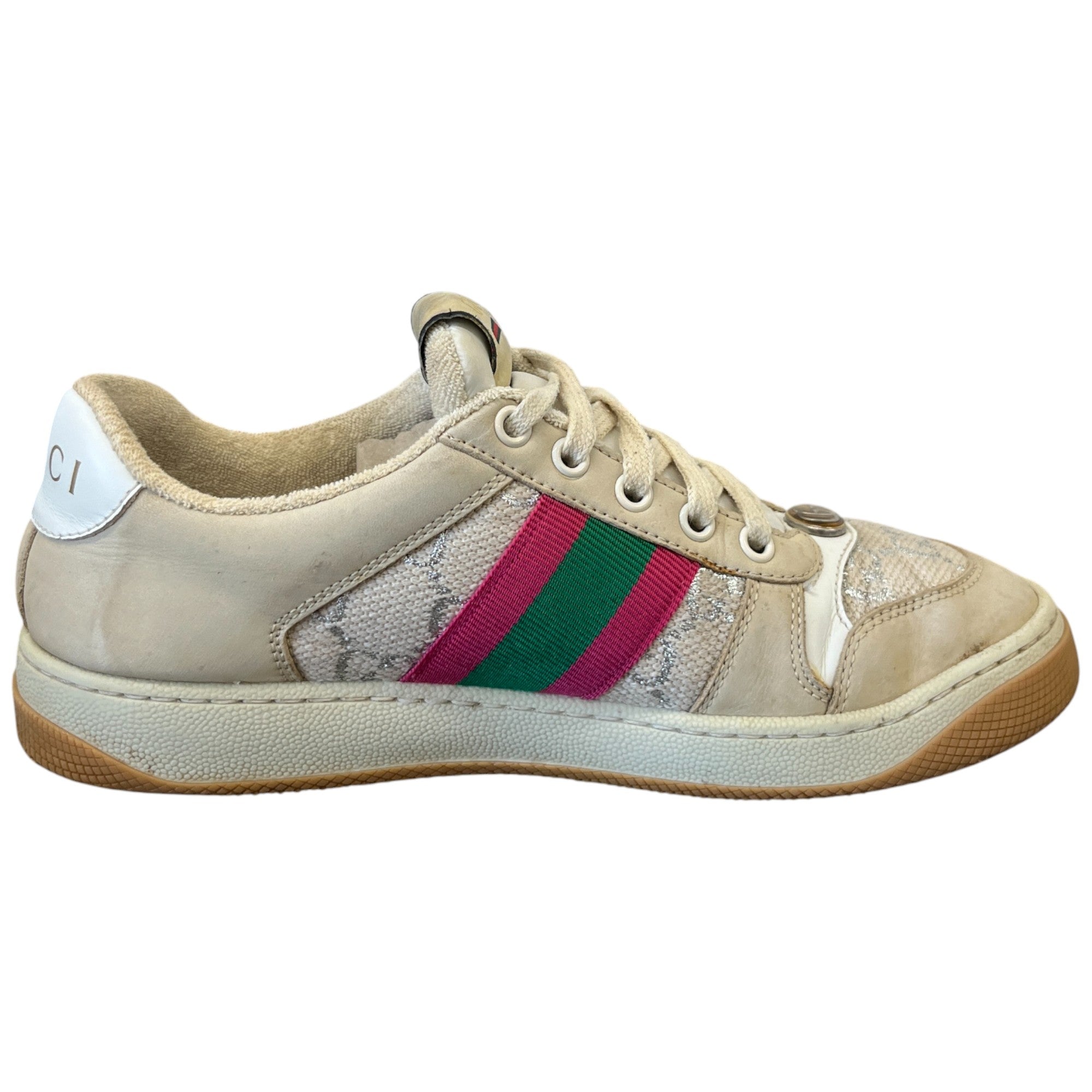 Women's Screener Distressed Low Trainers Beige Size EU 36.5 / UK 3.5