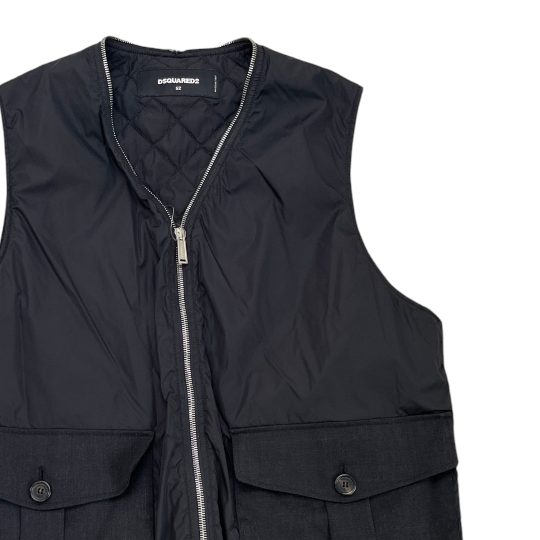 Men's Utility Vest Gilet Black Size IT 52 / XL