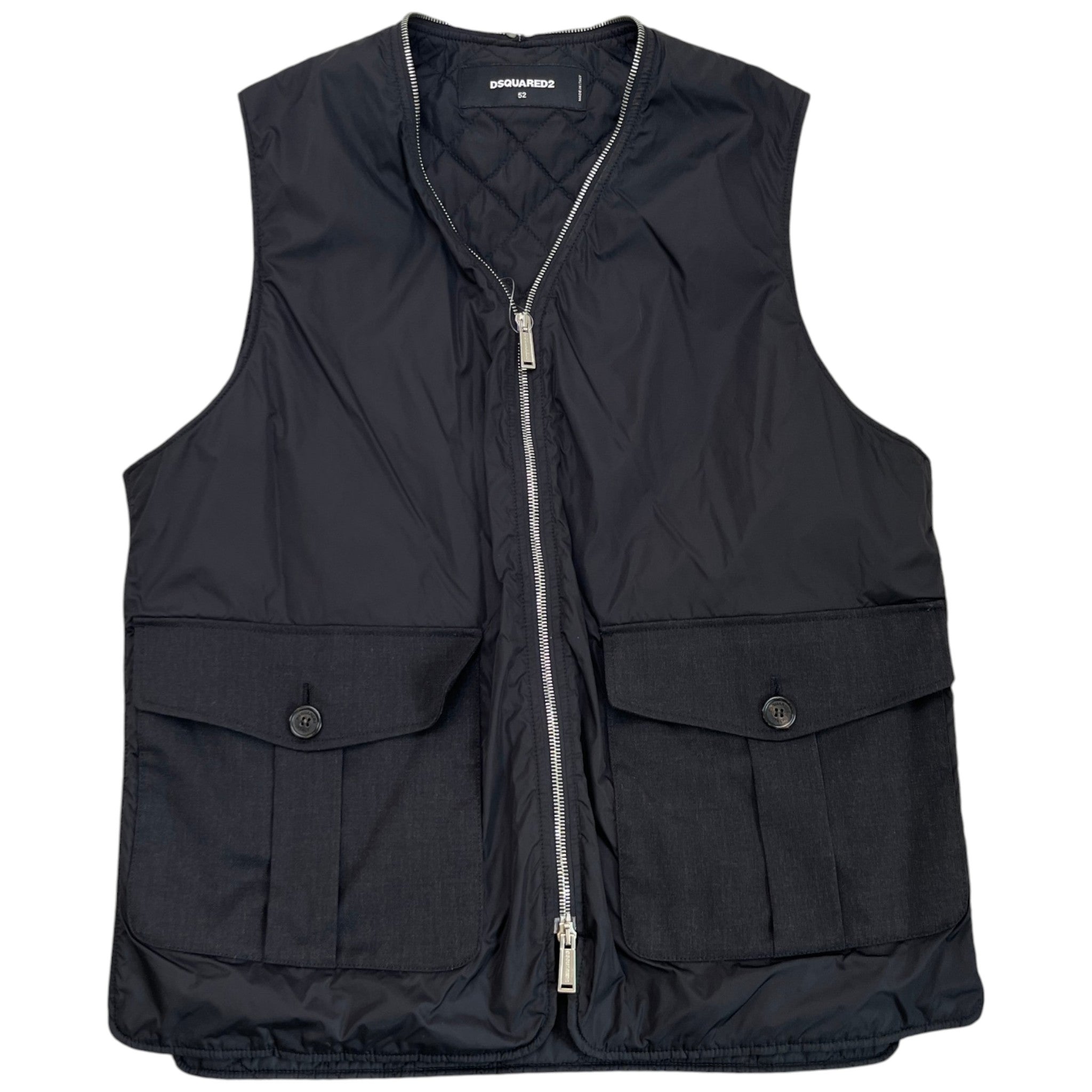 Men's Utility Vest Gilet Black Size IT 52 / XL