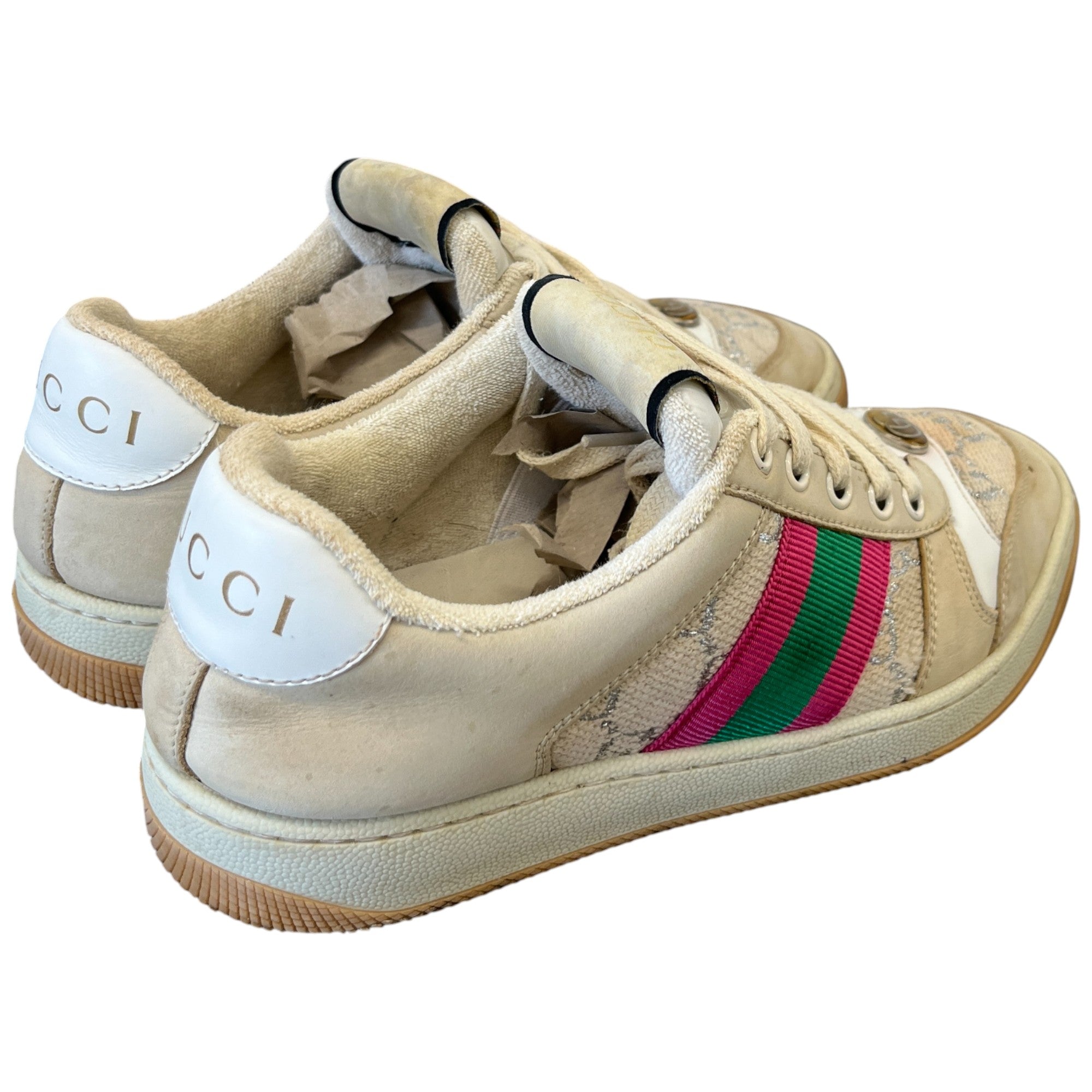 Women's Screener Distressed Low Trainers Beige Size EU 36.5 / UK 3.5