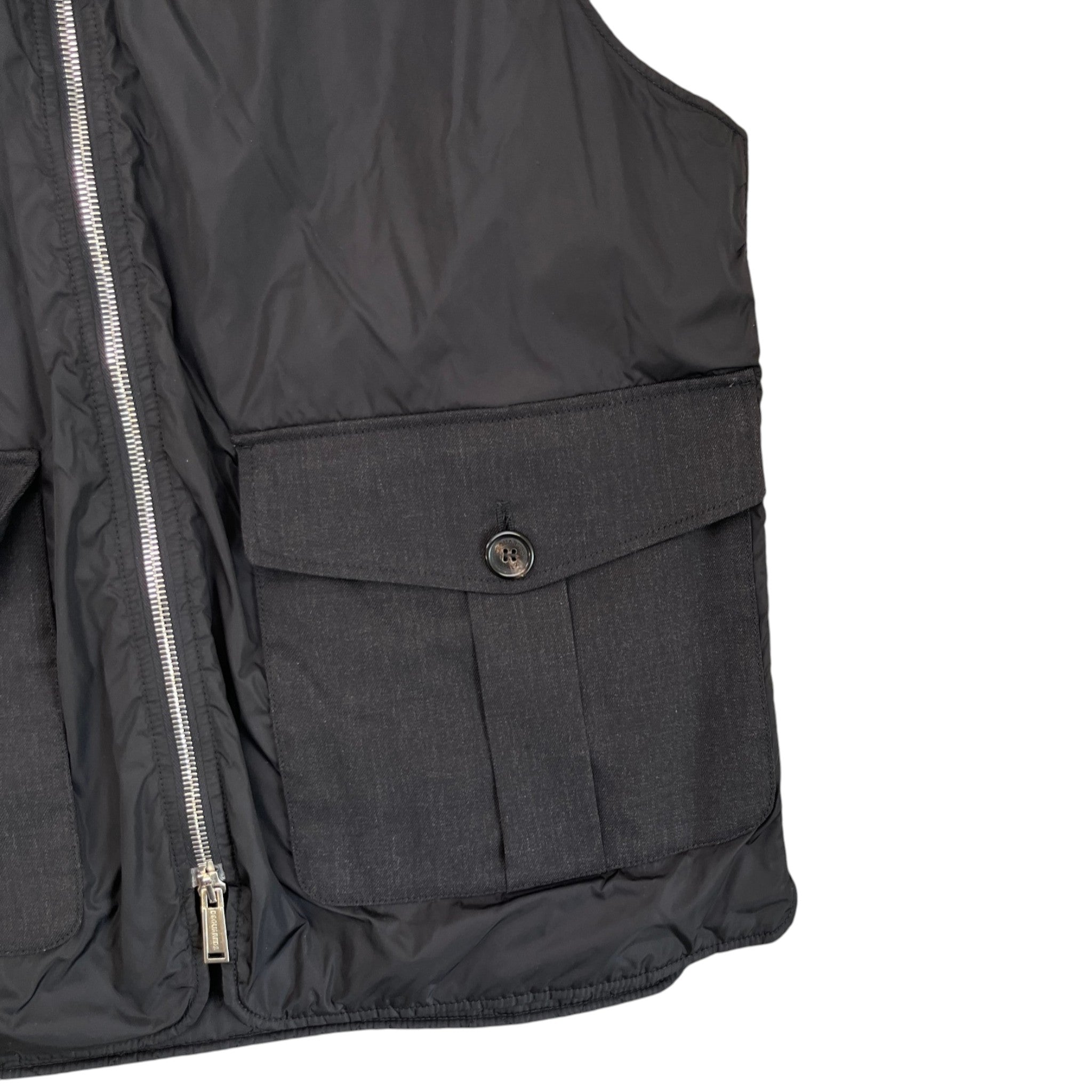 Men's Utility Vest Gilet Black Size IT 52 / XL