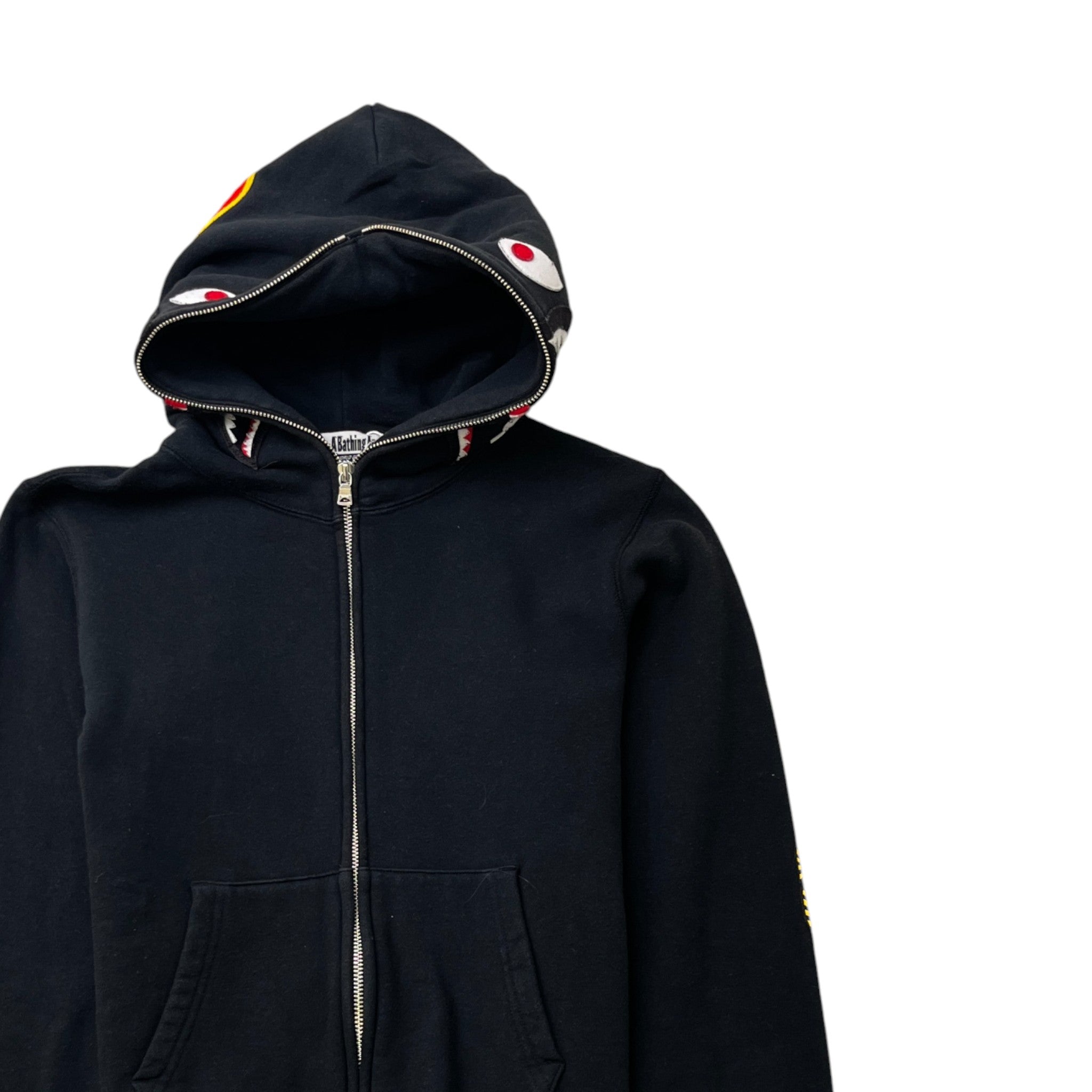 Men's Shark Full Zip Hoodie Black Size S