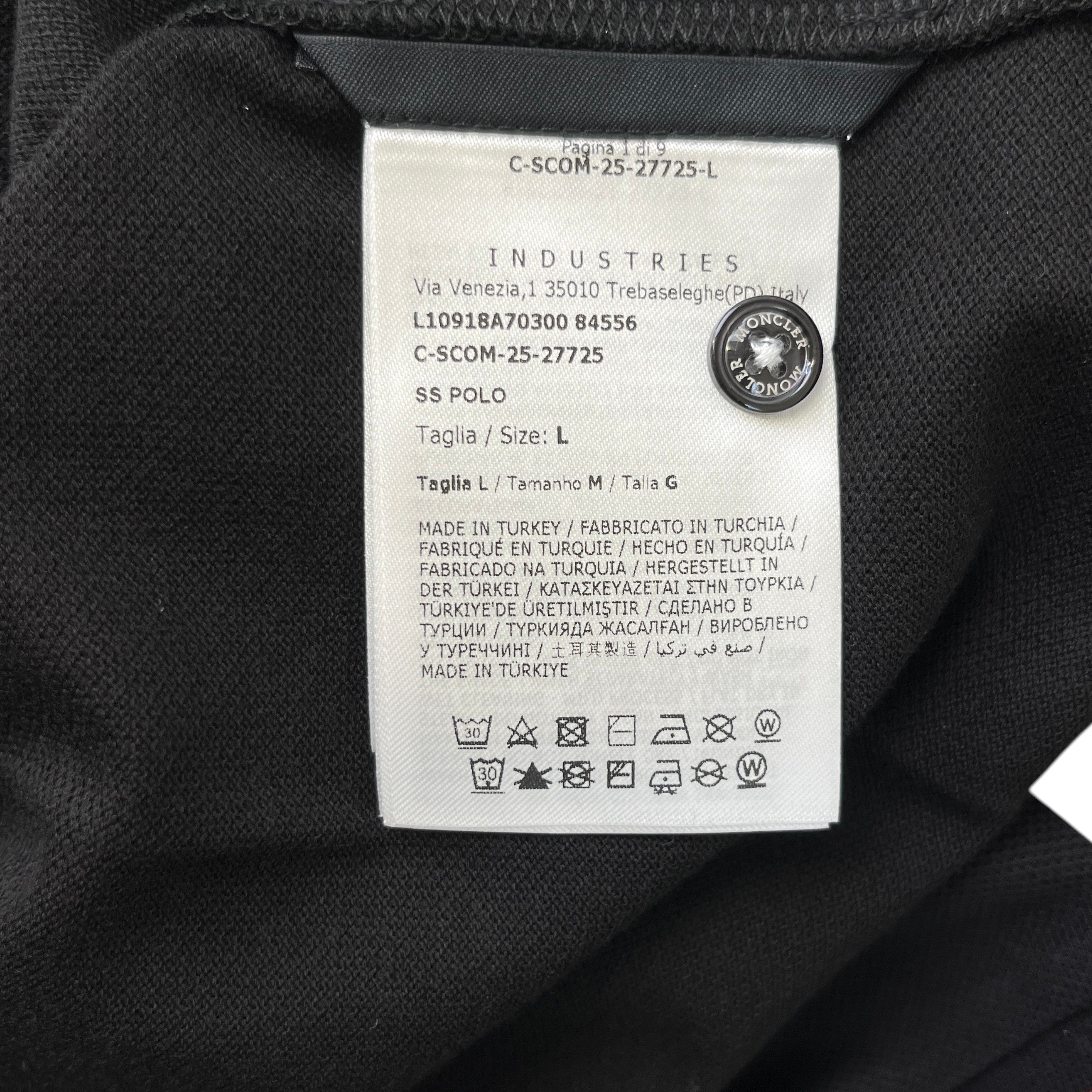 Men's Ss Polo Shirt Black Size L