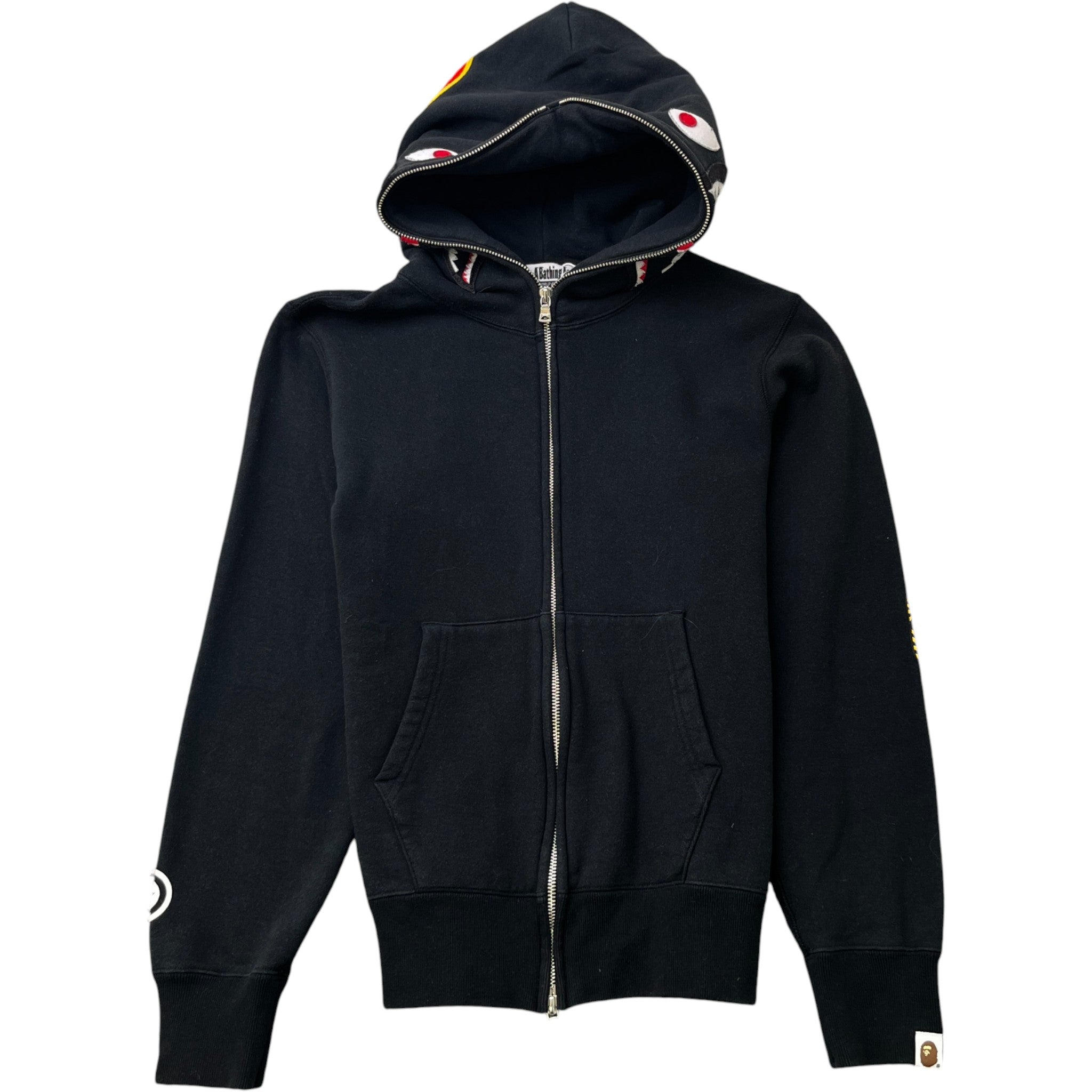Men's Shark Full Zip Hoodie Black Size S