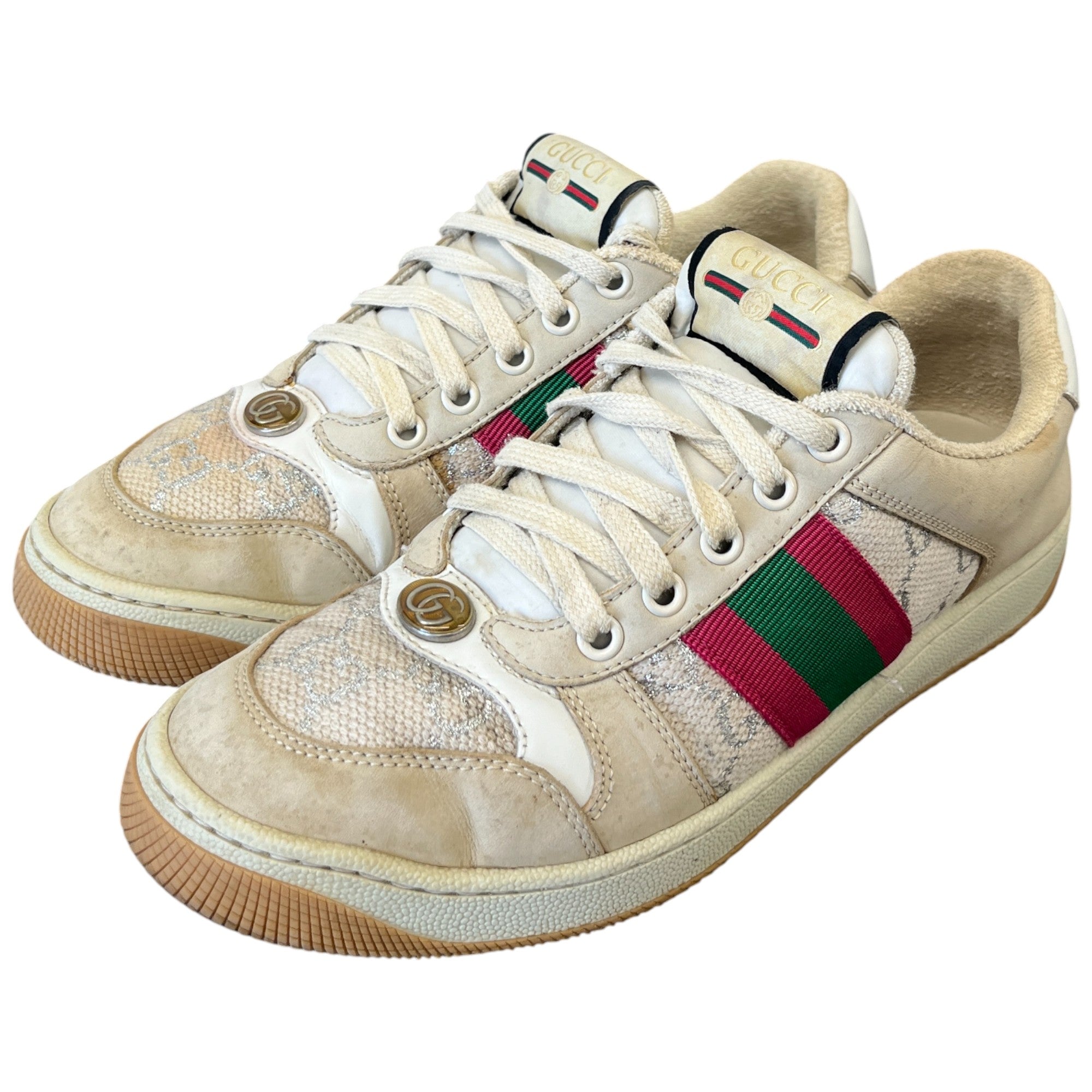 Women's Screener Distressed Low Trainers Beige Size EU 36.5 / UK 3.5