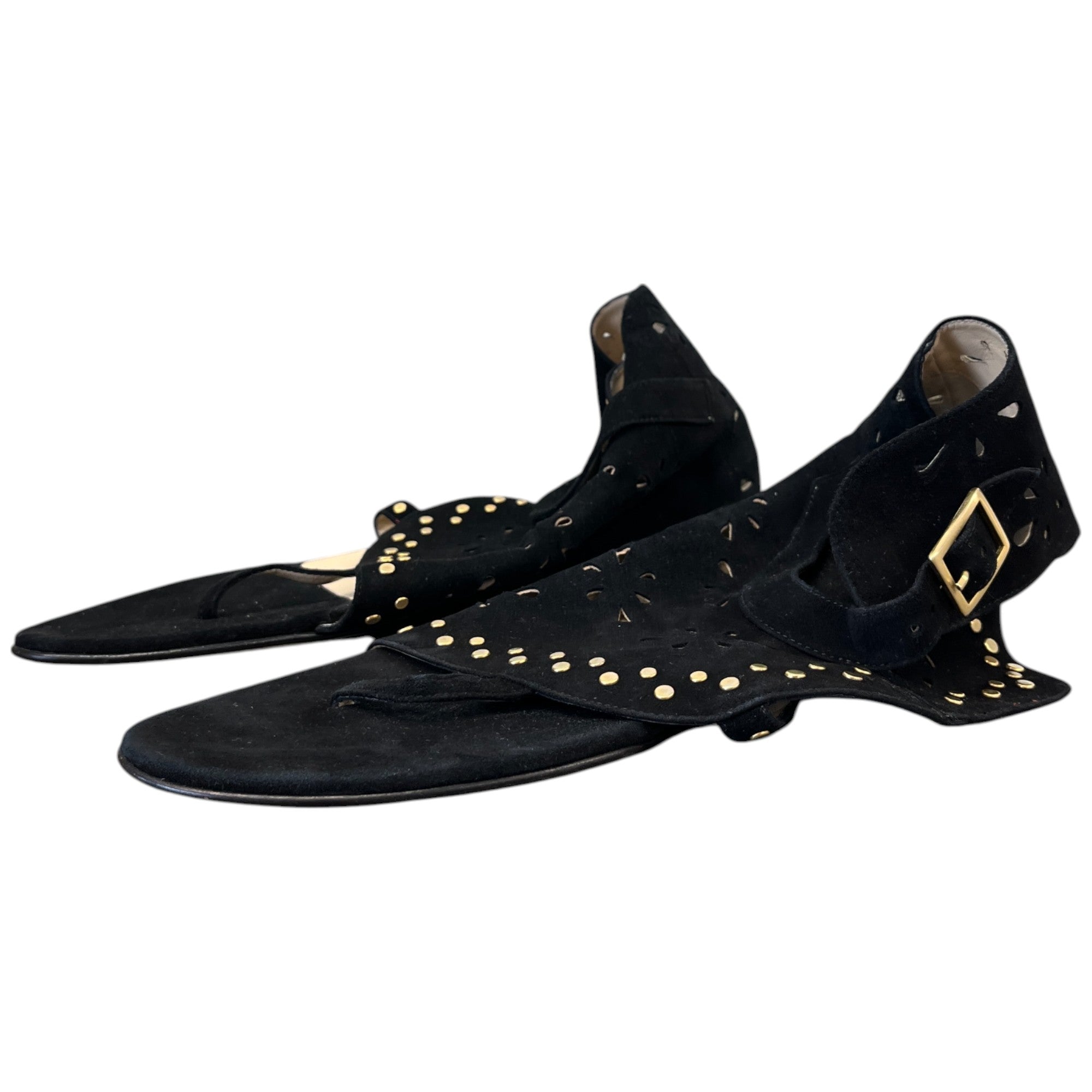 Women's Perforated Sandals Black Size EU 40 / UK 7