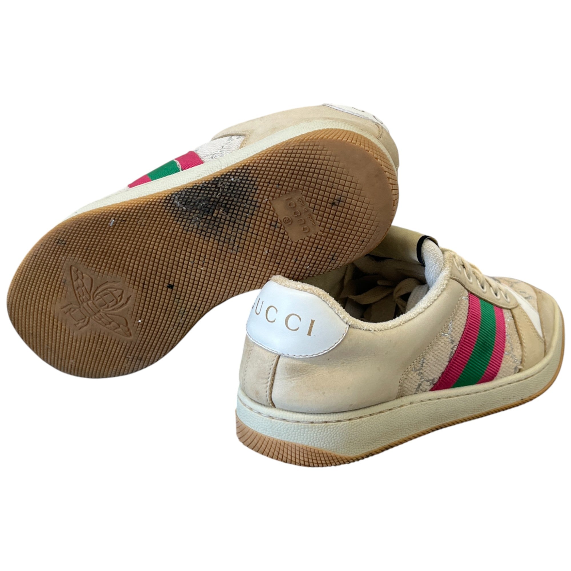 Women's Screener Distressed Low Trainers Beige Size EU 36.5 / UK 3.5