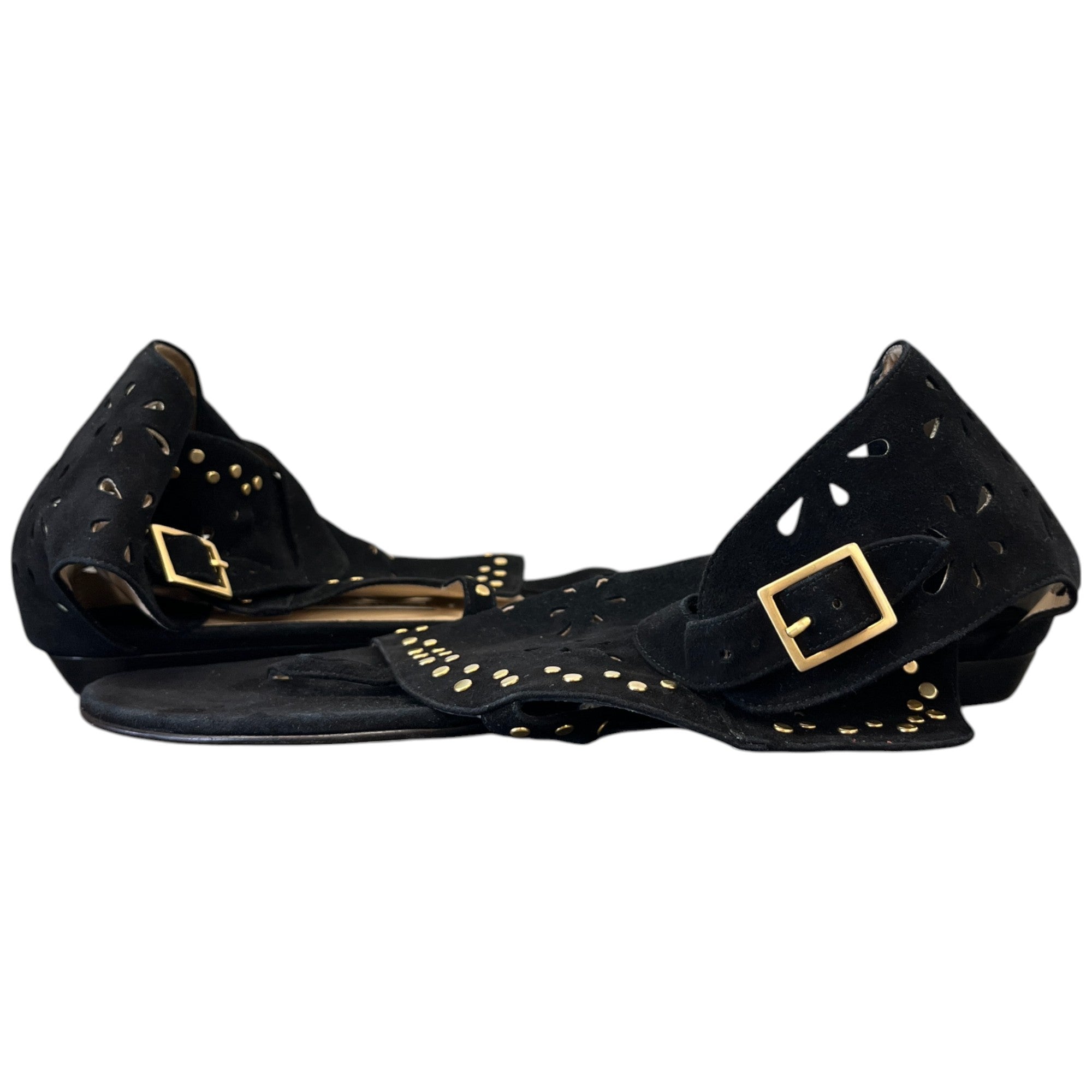 Women's Perforated Sandals Black Size EU 40 / UK 7