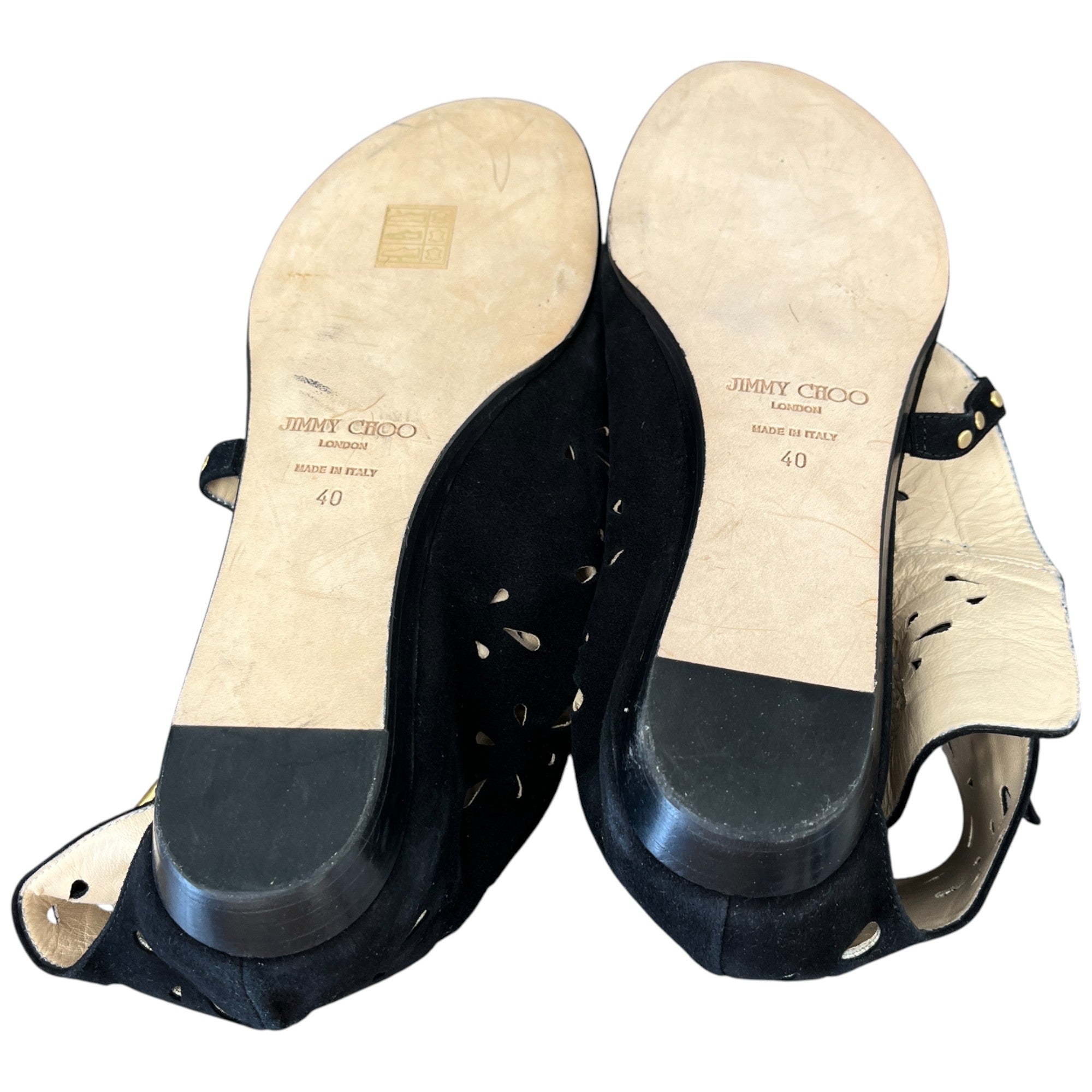 Women's Perforated Sandals Black Size EU 40 / UK 7