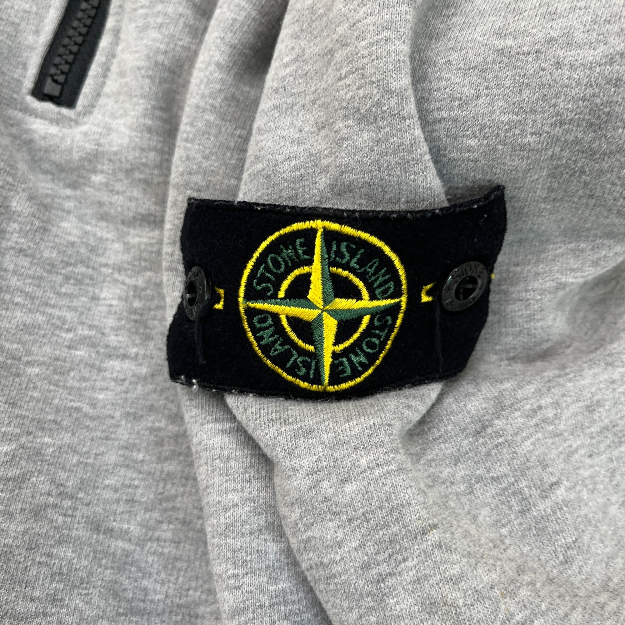 Men's Applique Logo Quarter Zip Sweatshirt Grey Size S