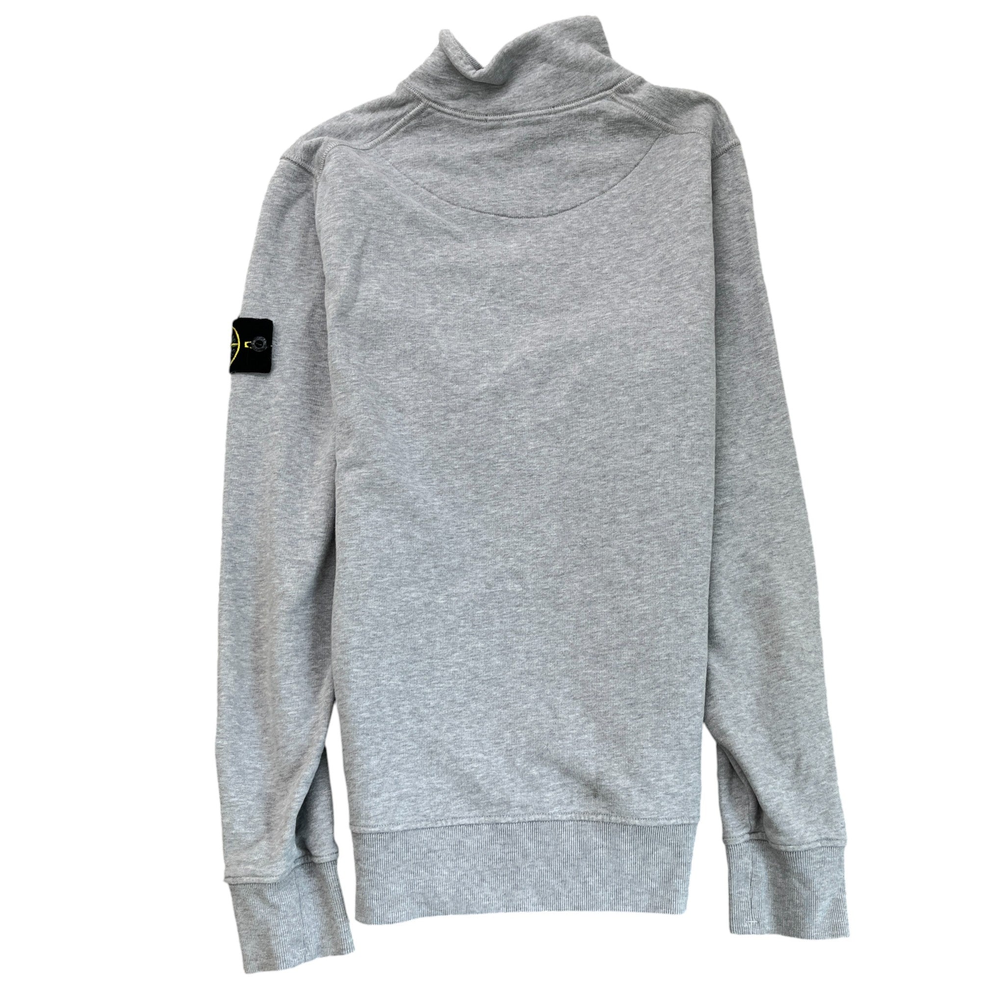 Men's Applique Logo Quarter Zip Sweatshirt Grey Size S