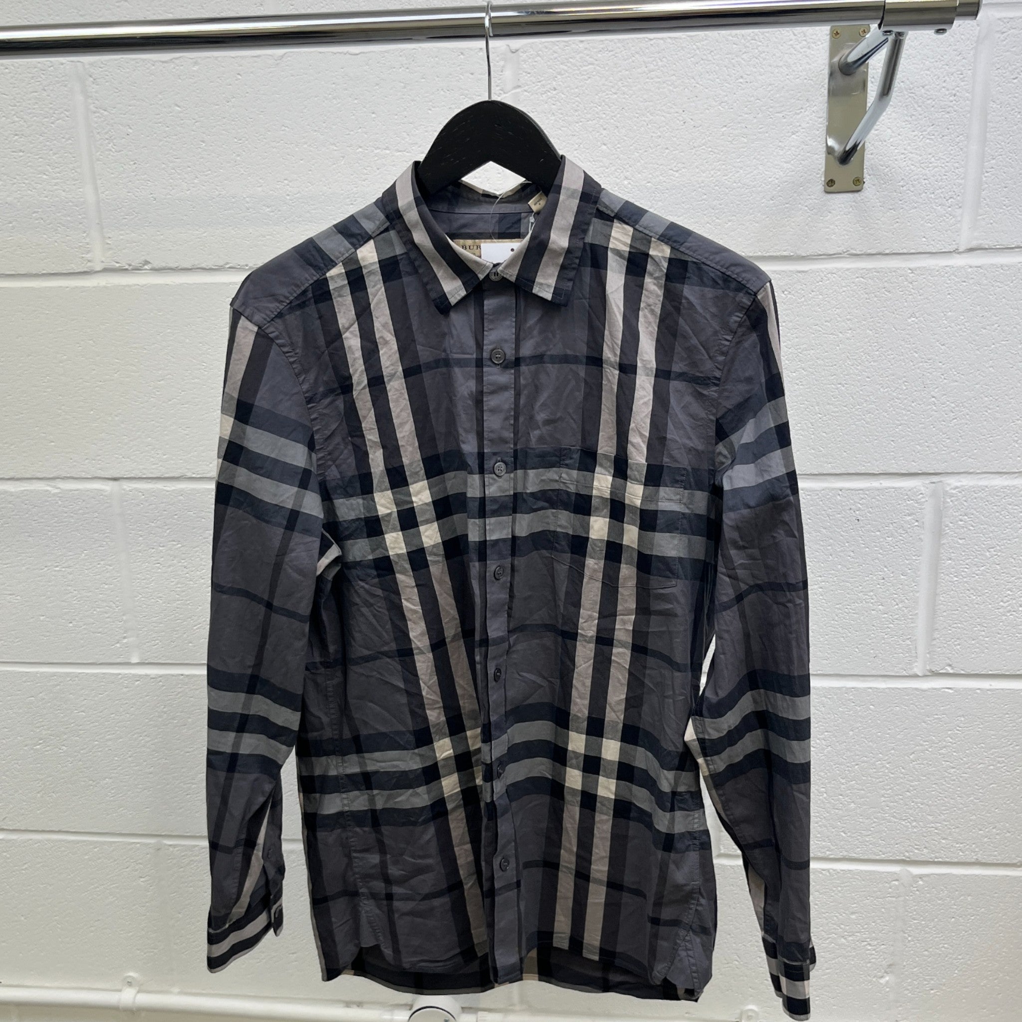 Men's Checkered Shirt Grey Size L