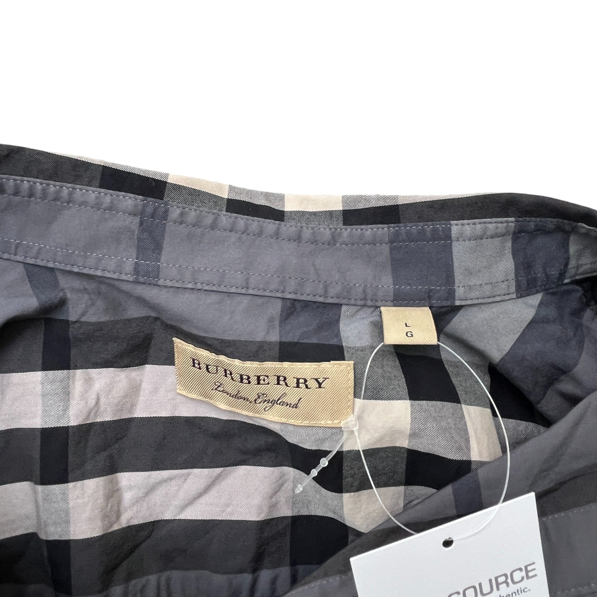 Men's Checkered Shirt Grey Size L