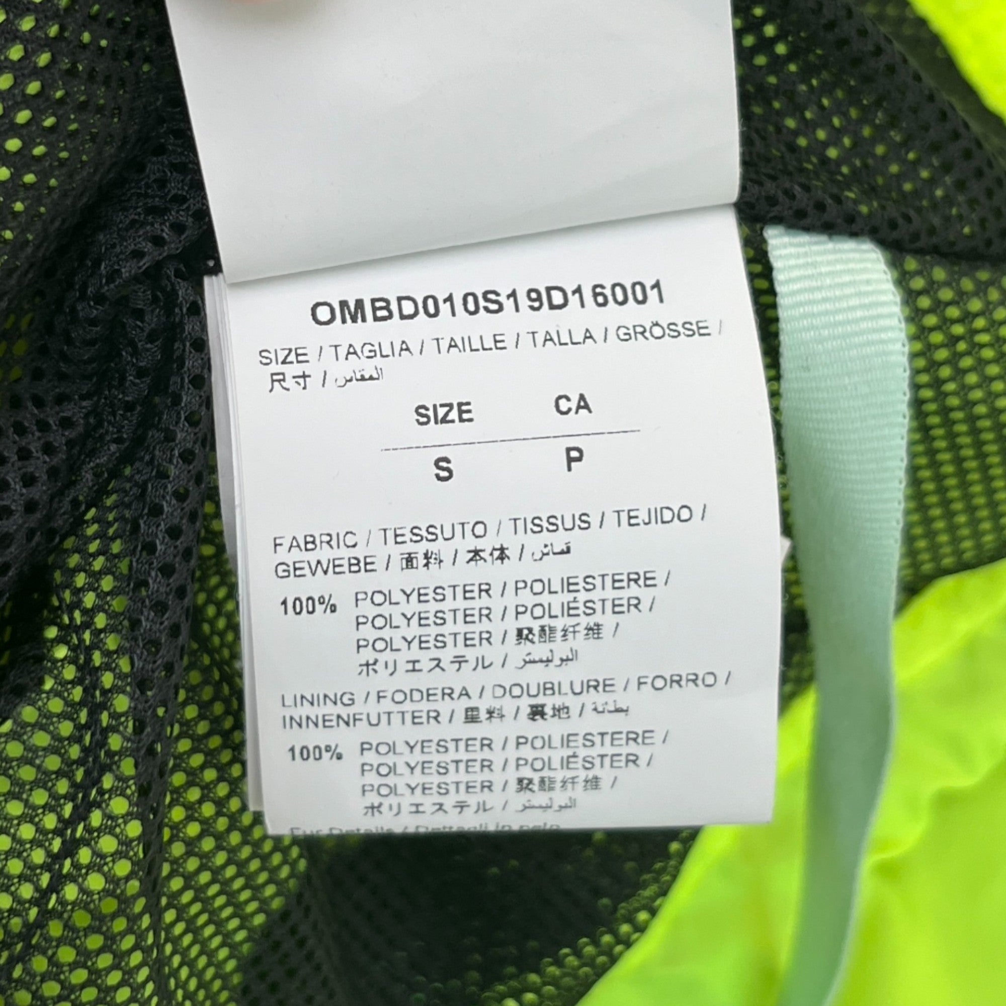 Men's Taped Logo Windbreaker Yellow Size S