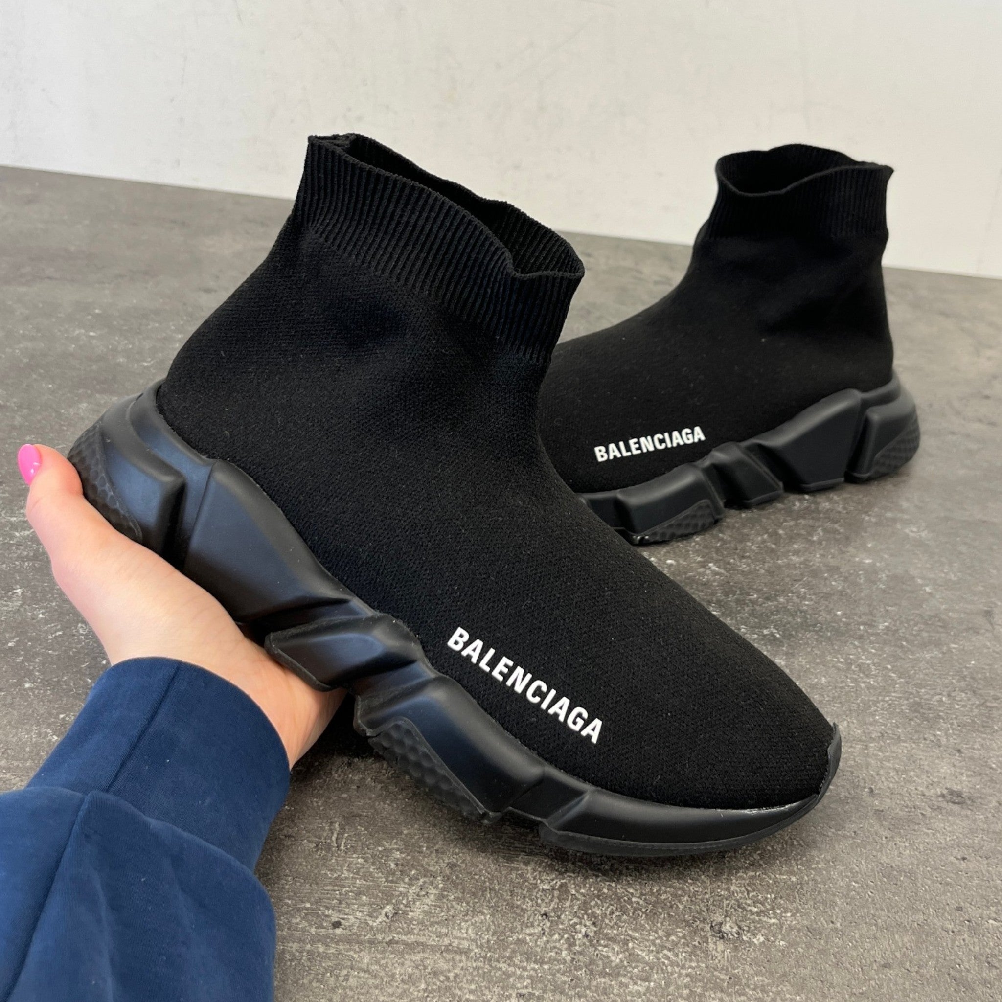 Women's Speed Sock High Trainers Black Size EU 37 / UK 4