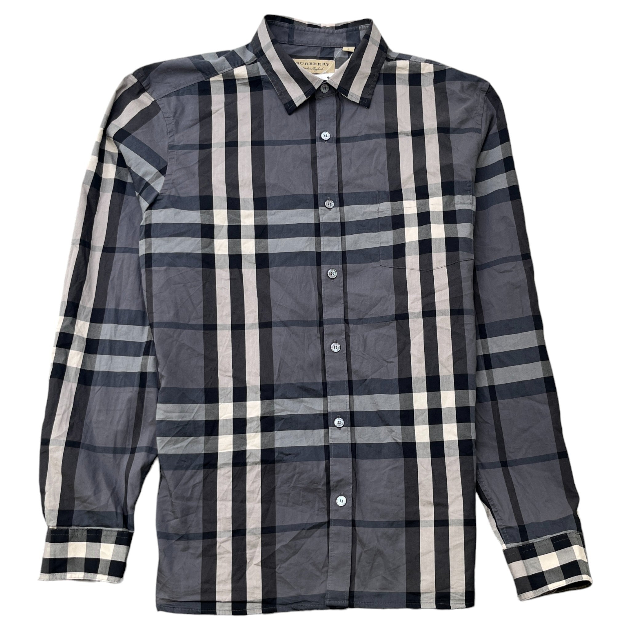 Men's Checkered Shirt Grey Size L