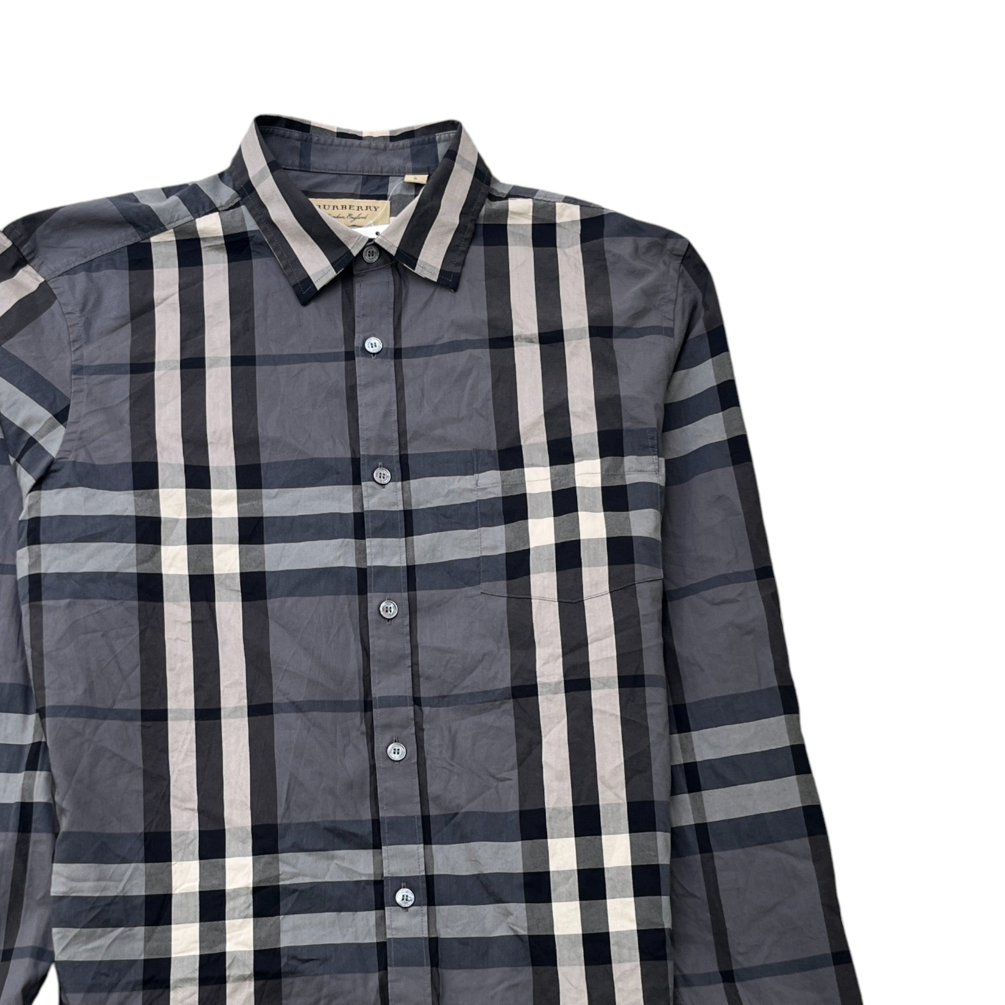 Men's Checkered Shirt Grey Size L