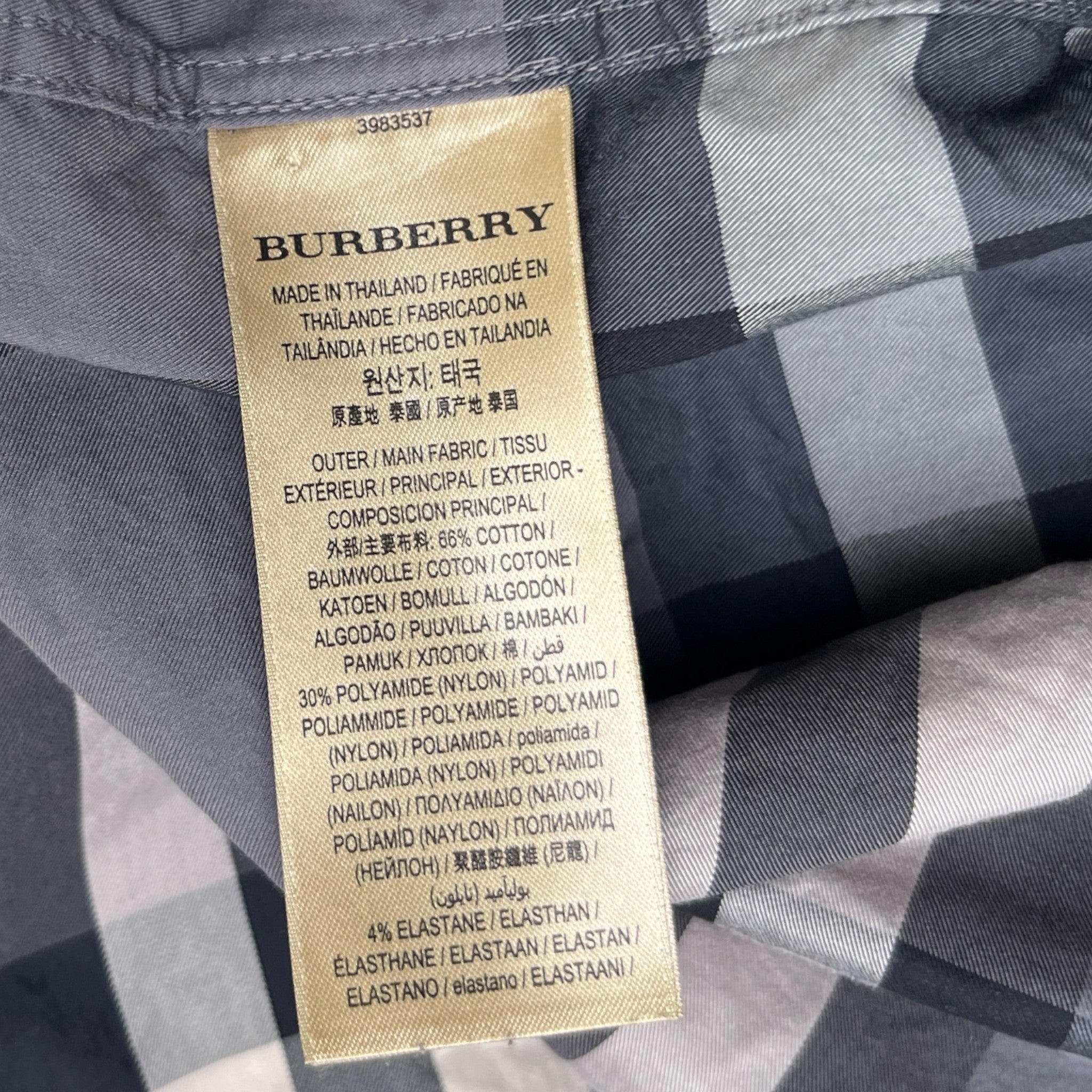 Men's Checkered Shirt Grey Size L