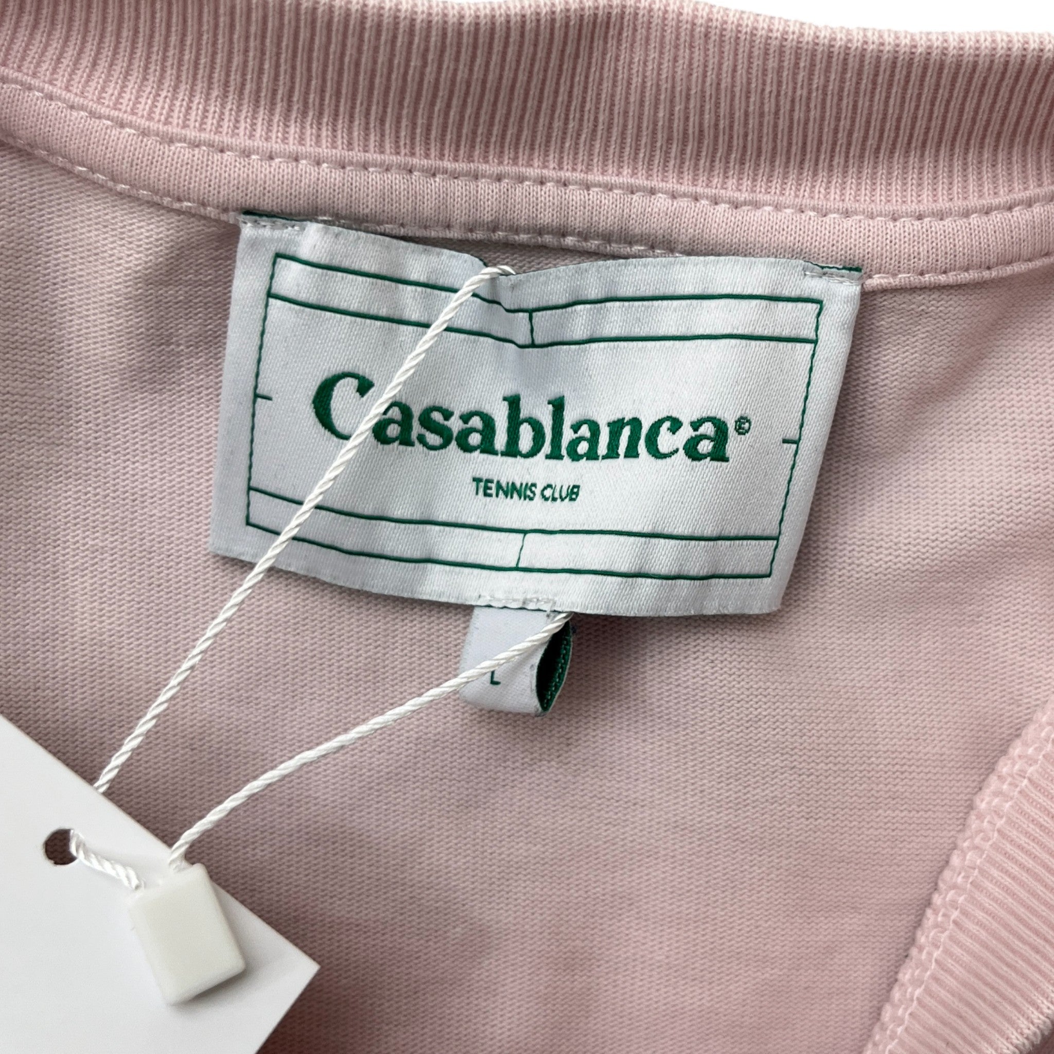 Men's Tennis Club Logo T-Shirt Pink Size L