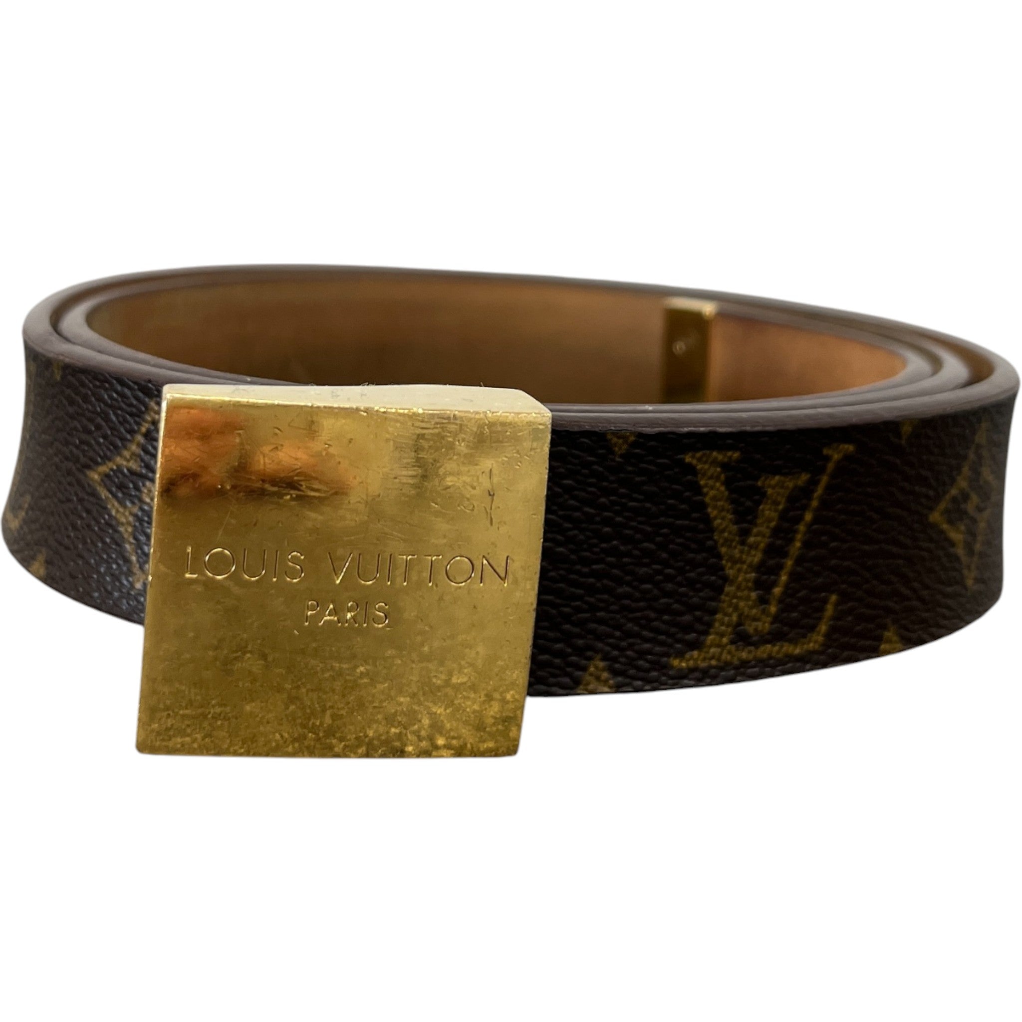 Women's Monogram Ceinture Carree Belt Brown Size Waist 34"