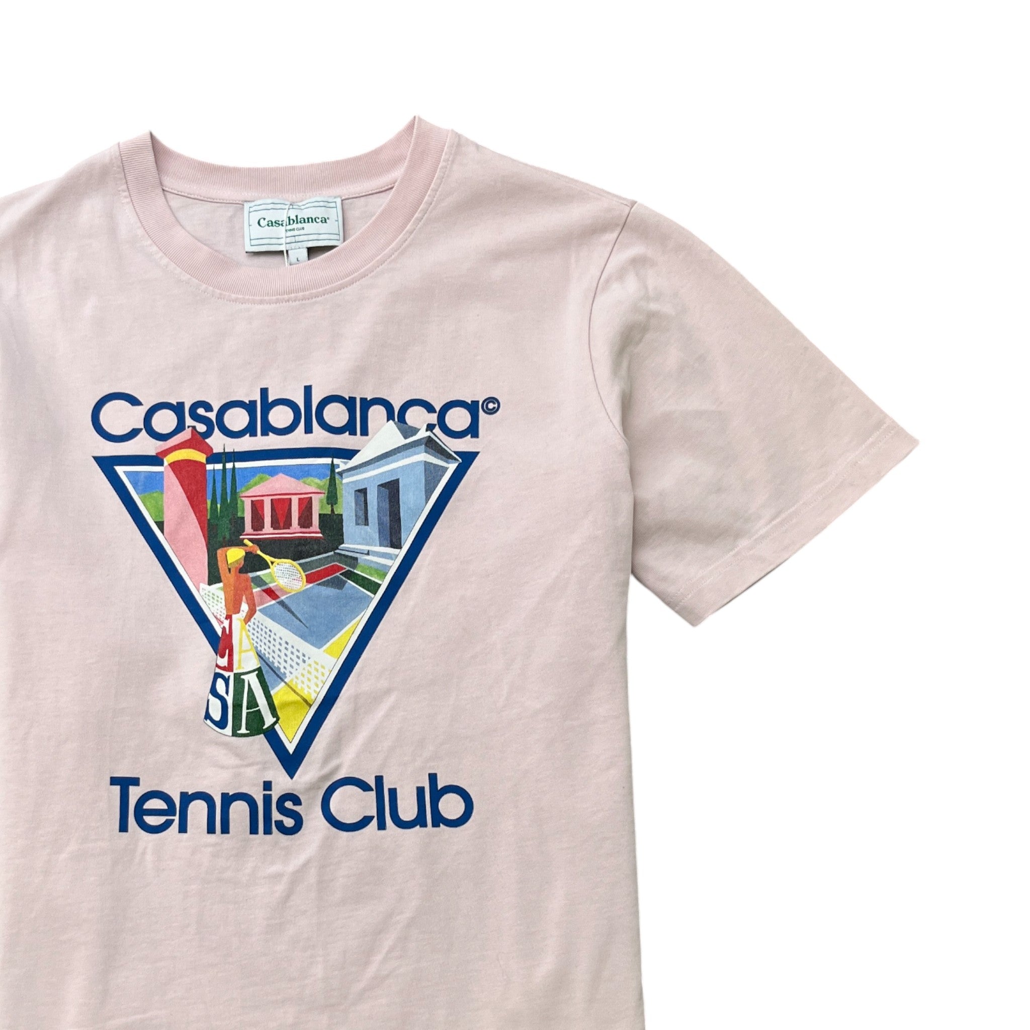 Men's Tennis Club Logo T-Shirt Pink Size L