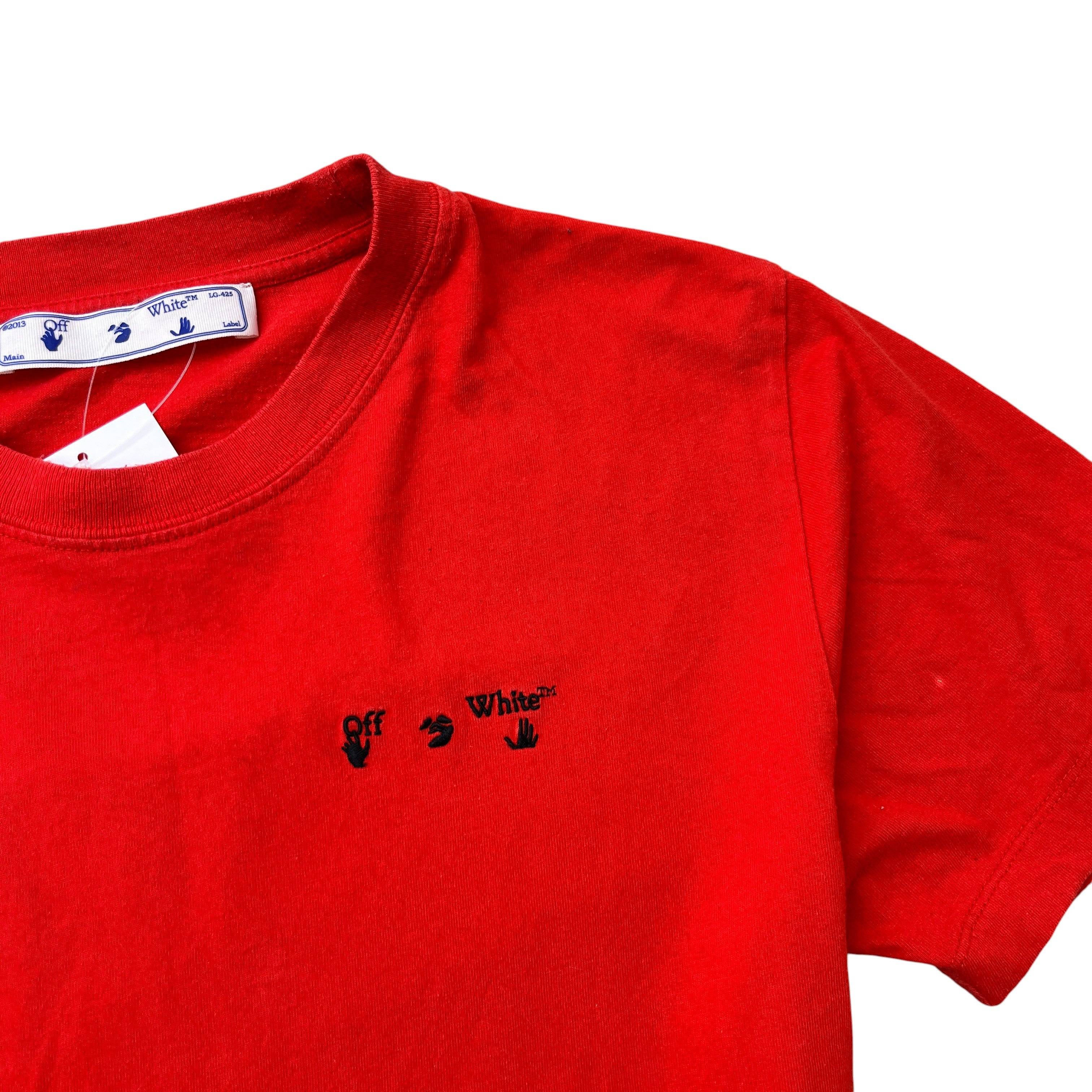 Men's Embroidered Logo T-Shirt Red Size M