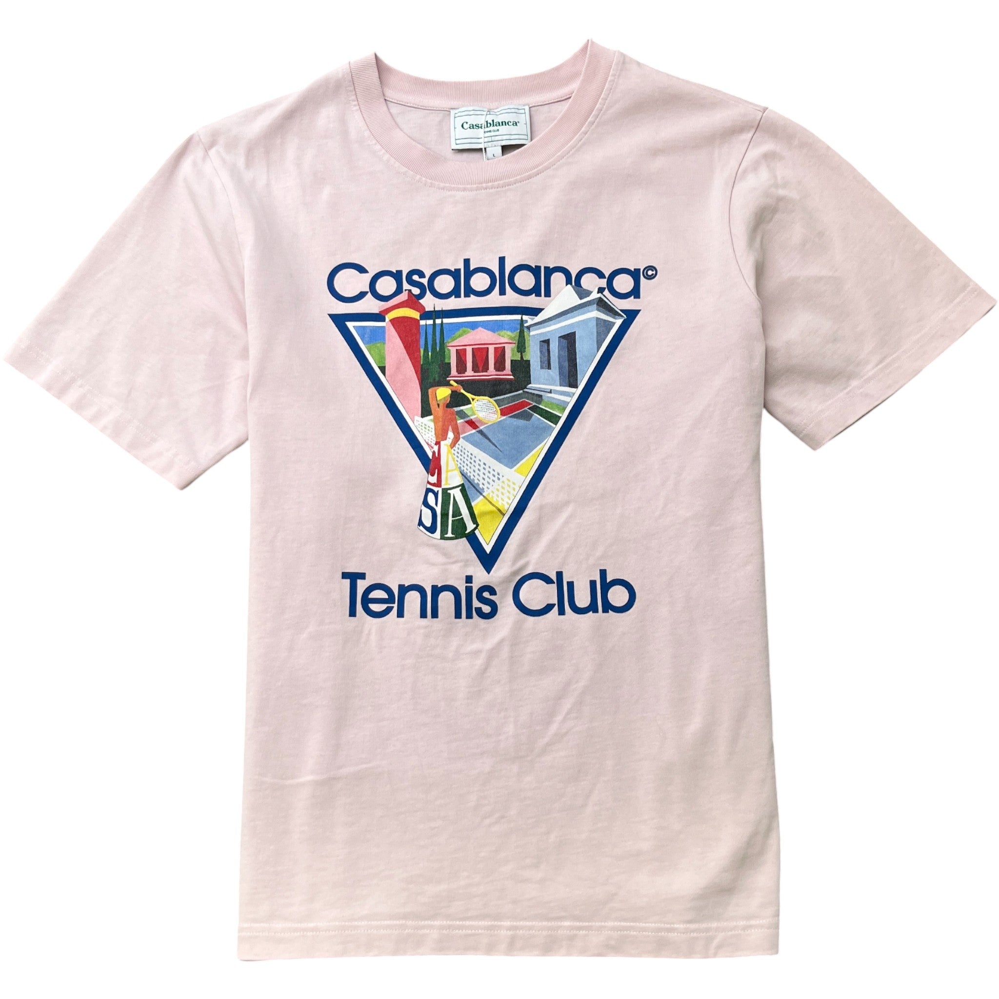 Men's Tennis Club Logo T-Shirt Pink Size L