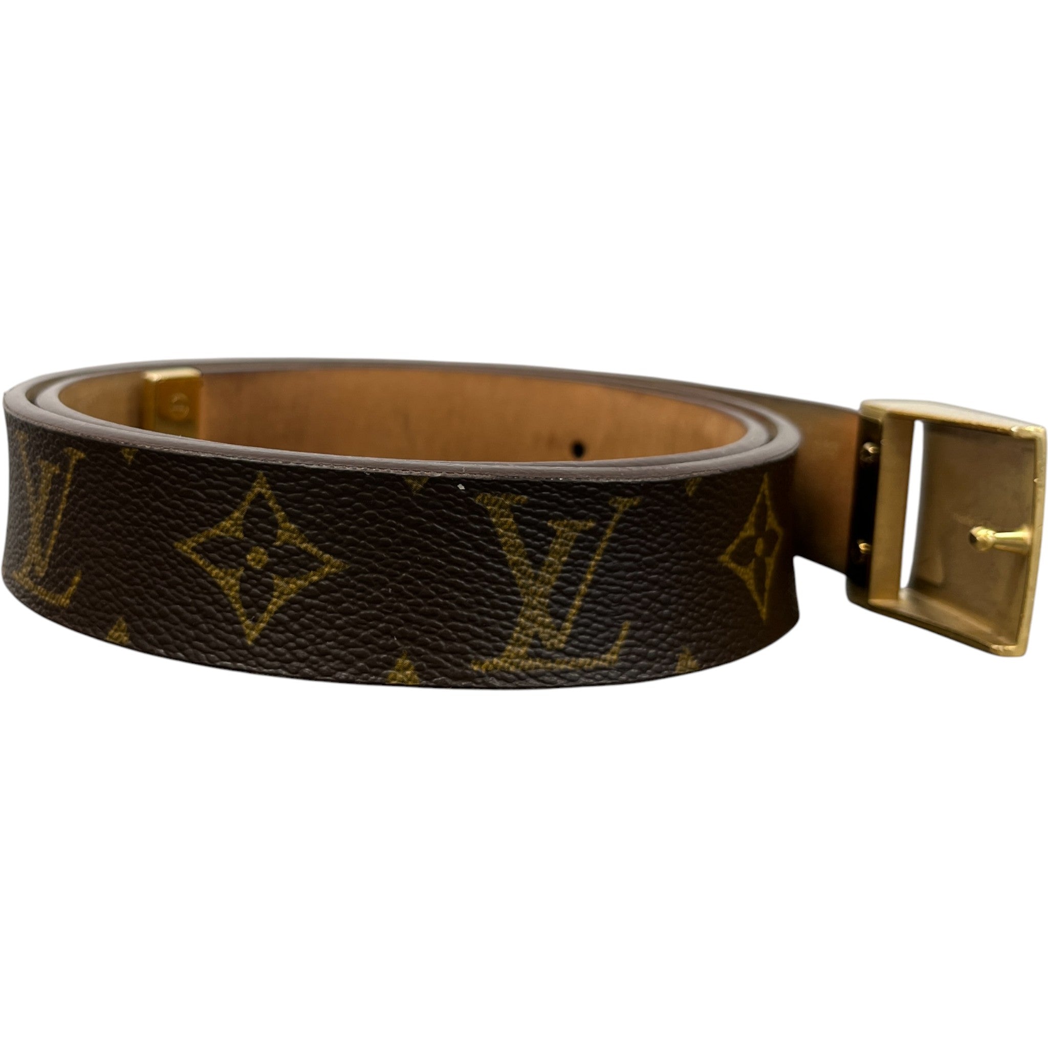Women's Monogram Ceinture Carree Belt Brown Size Waist 34"
