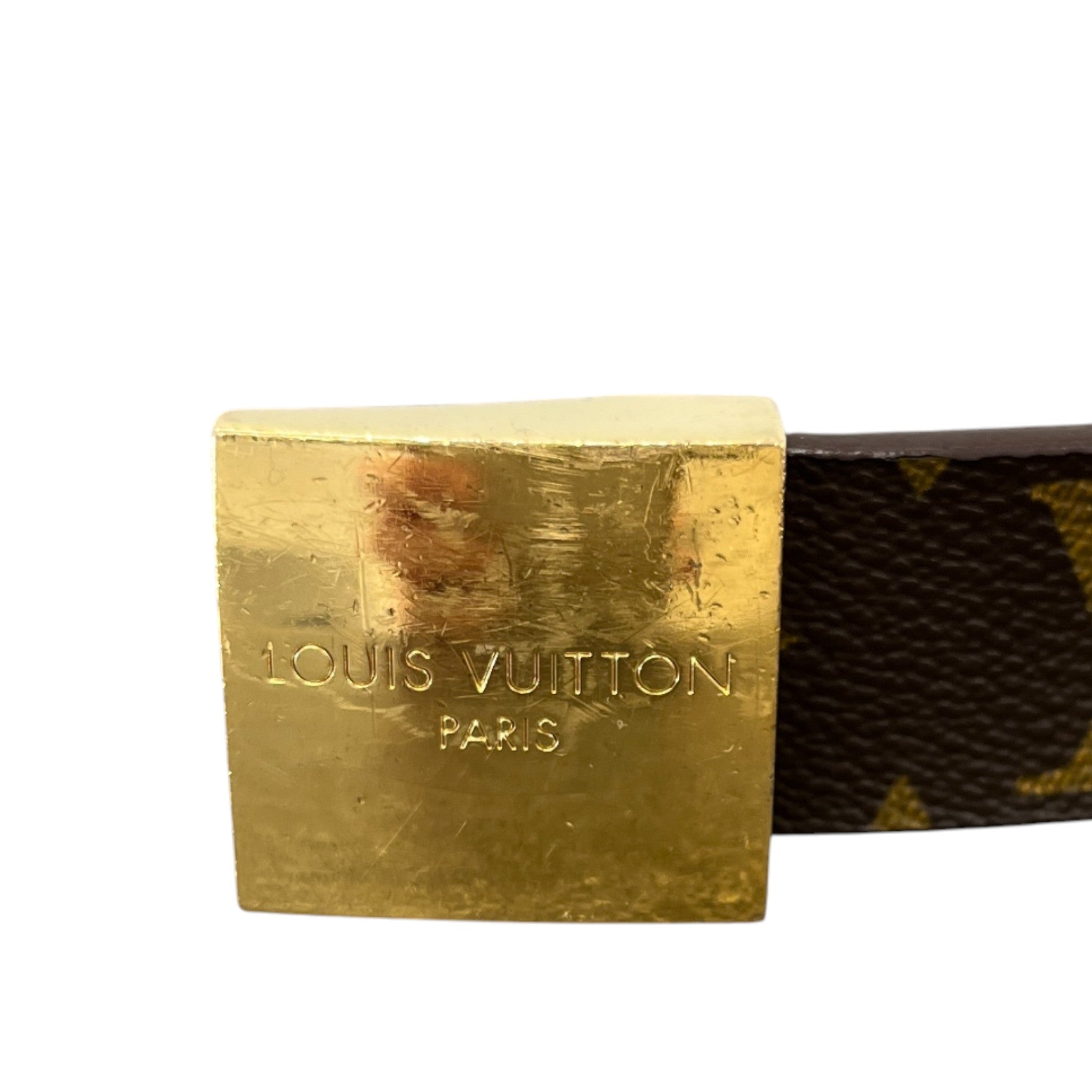 Women's Monogram Ceinture Carree Belt Brown Size Waist 34"