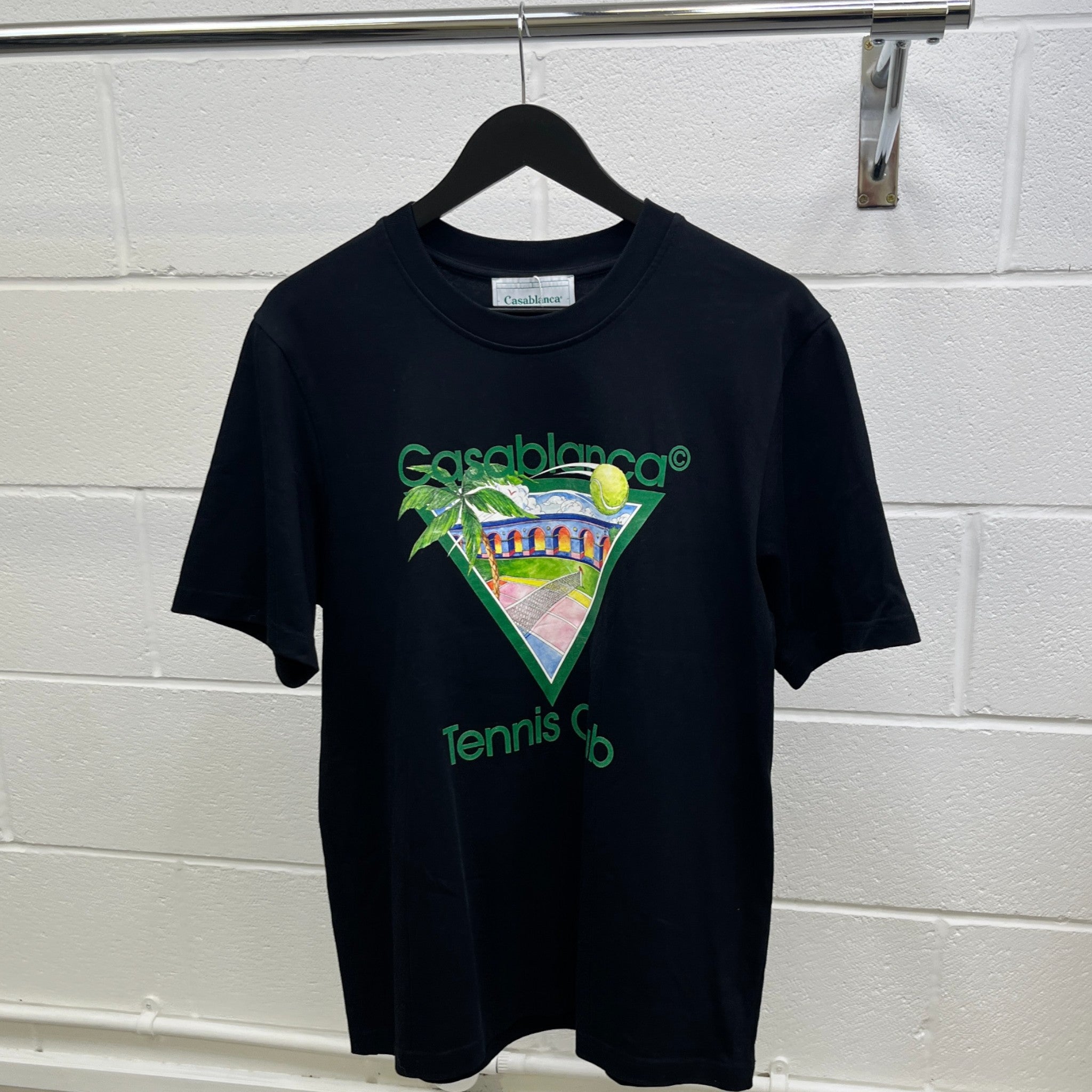 Men's Tennis Club Logo T-Shirt Black Size L