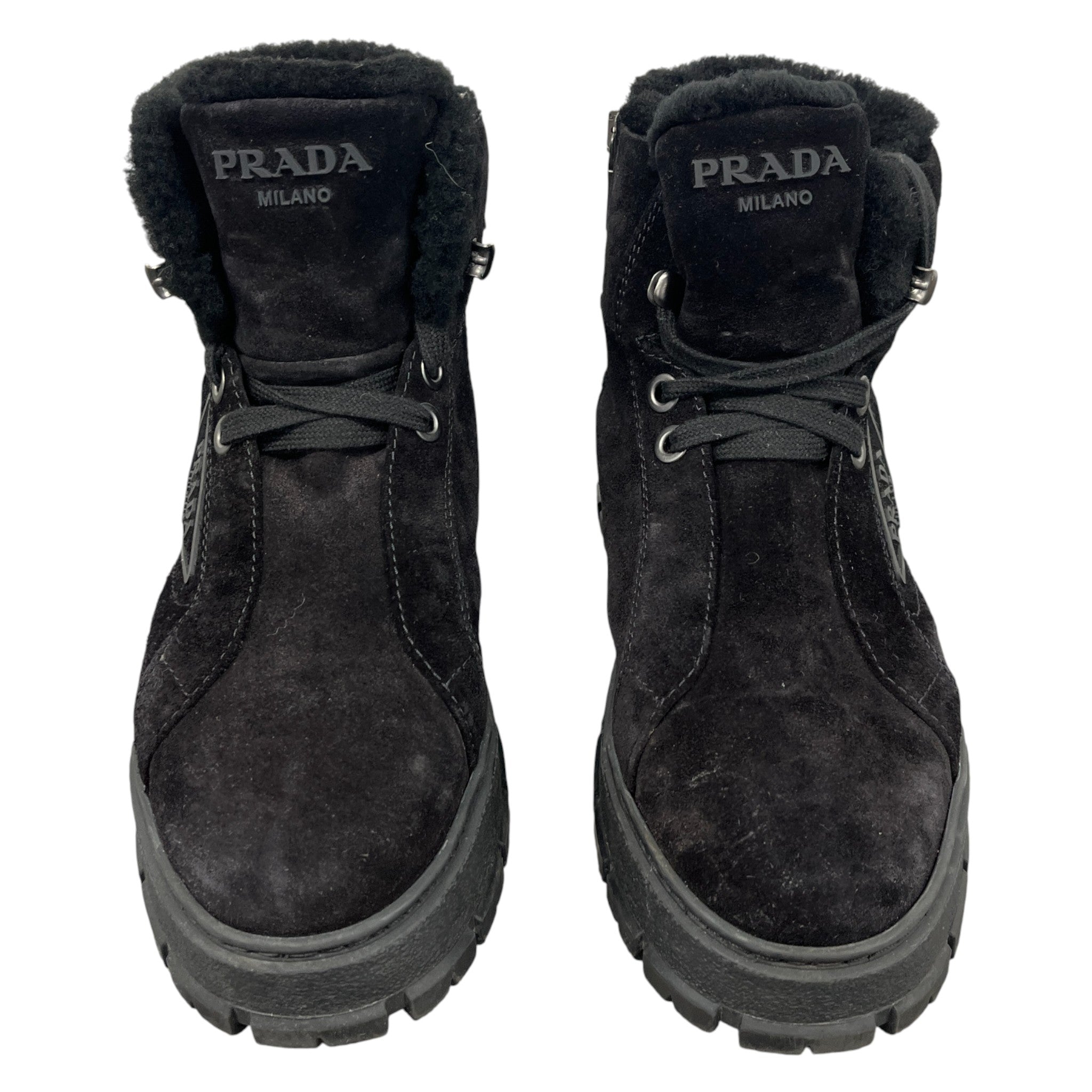 Women's Logo Shearling Boots Black Size EU 37 / UK 4