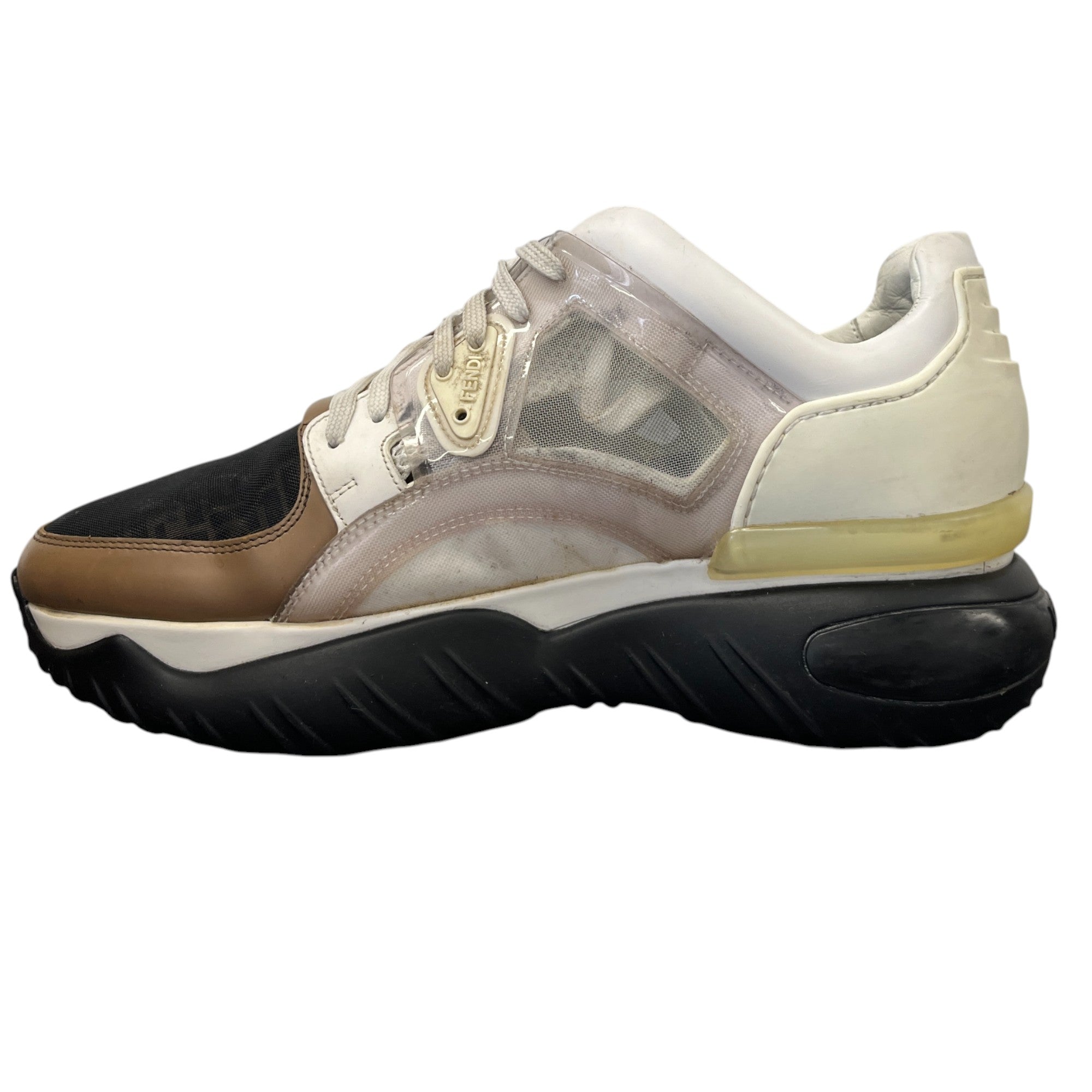 Men's Ff Logo Mesh Low Trainers White Size EU 42 / UK 8