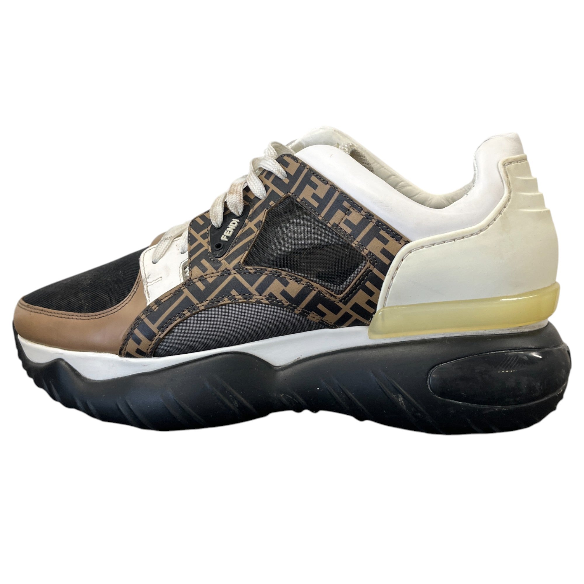 Men's Ff Logo Mesh Low Trainers White Size EU 42 / UK 8