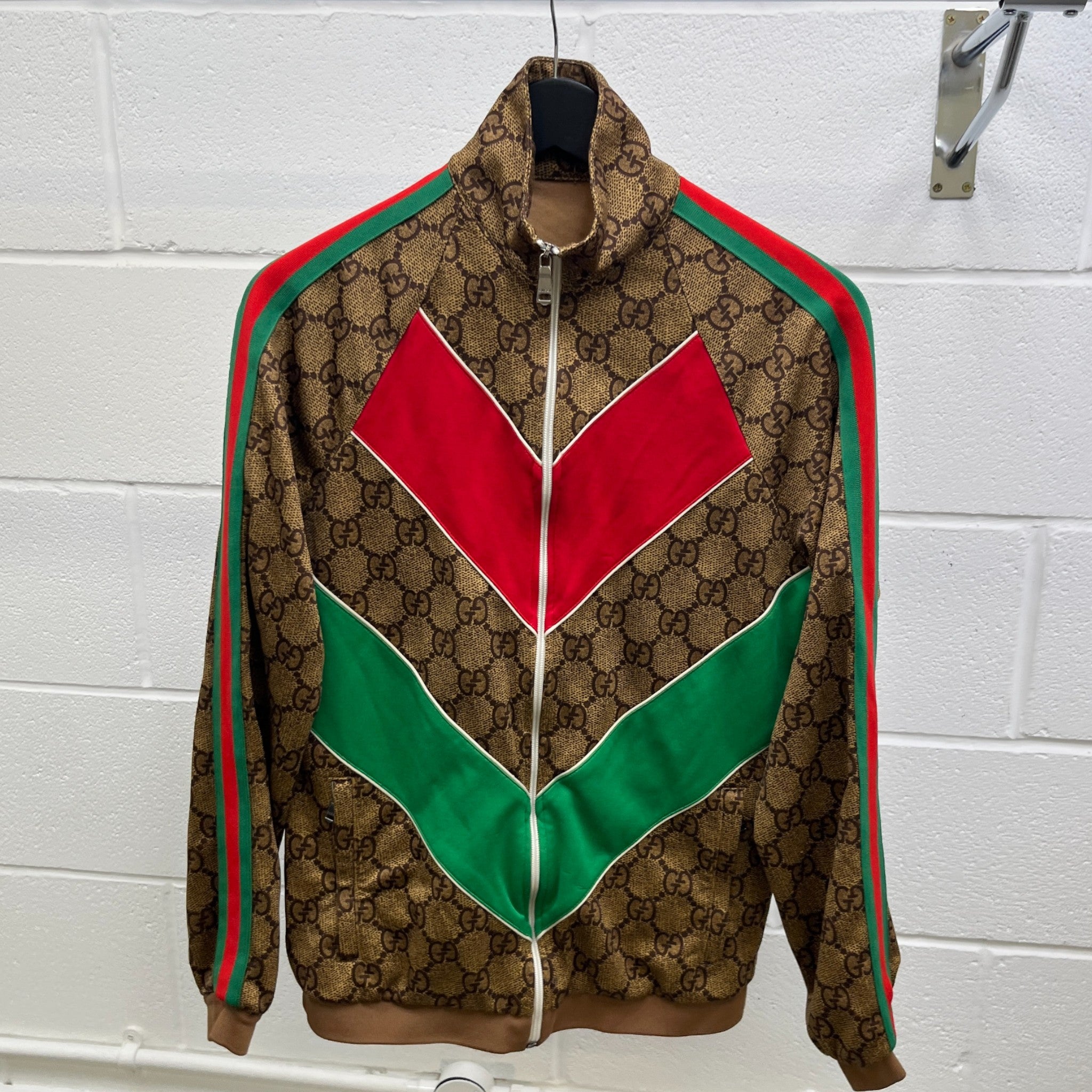 Men's Gg Supreme Zip Jumper Brown Size S