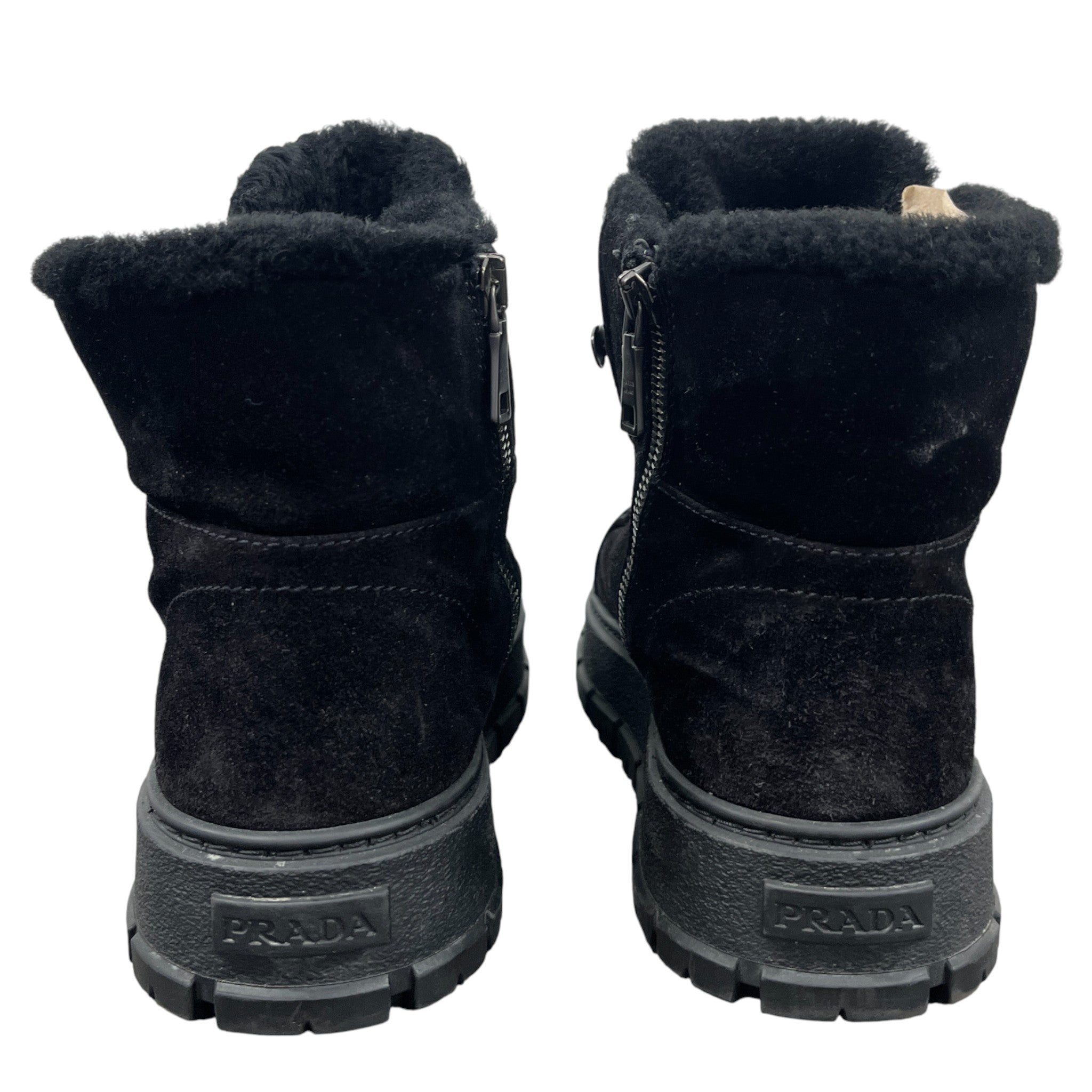 Women's Logo Shearling Boots Black Size EU 37 / UK 4
